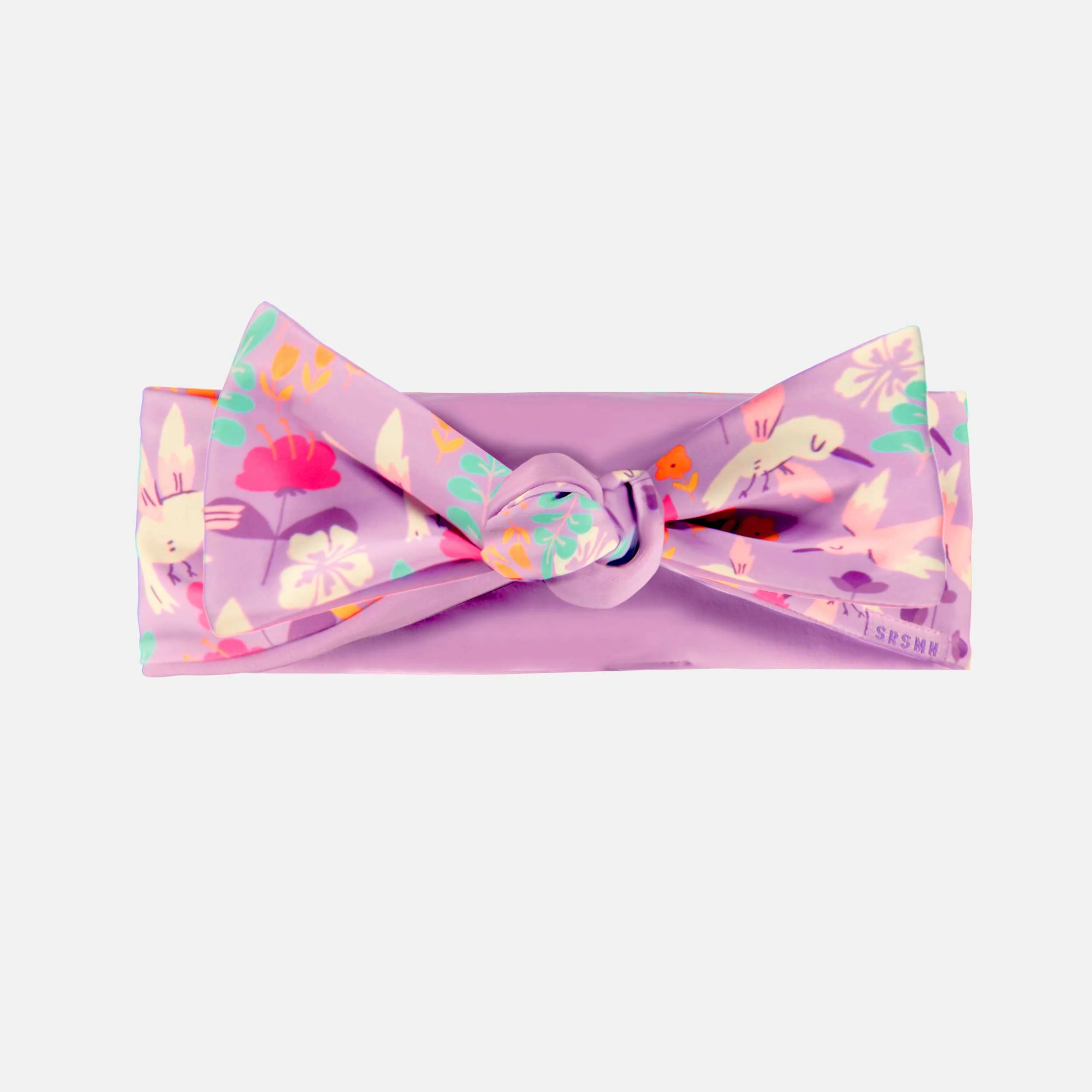 Bandeau de bain réversible mauve et fleurs, enfant - Image 2