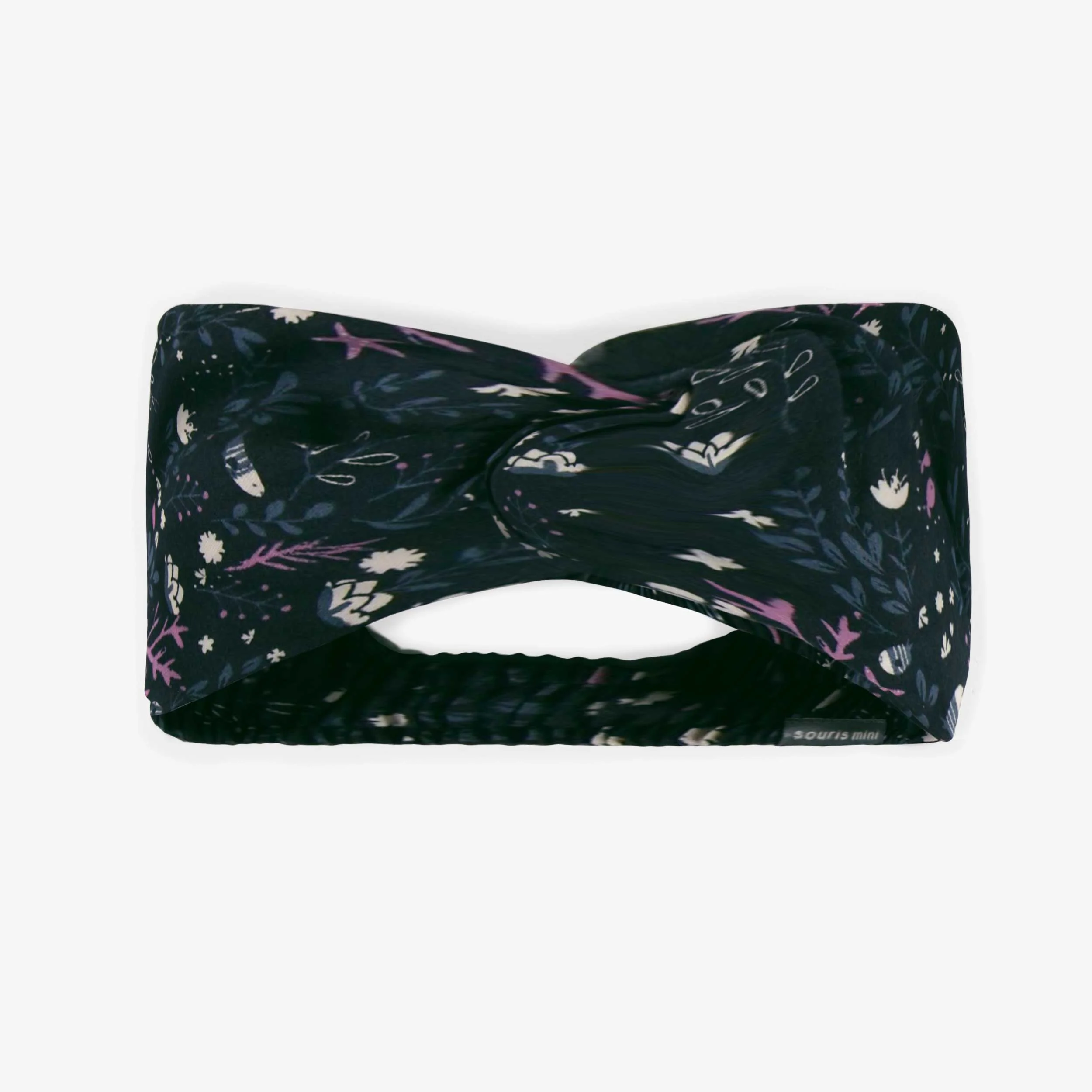 Bandeau marine noué avec motif des fonds marins en viscose, enfant