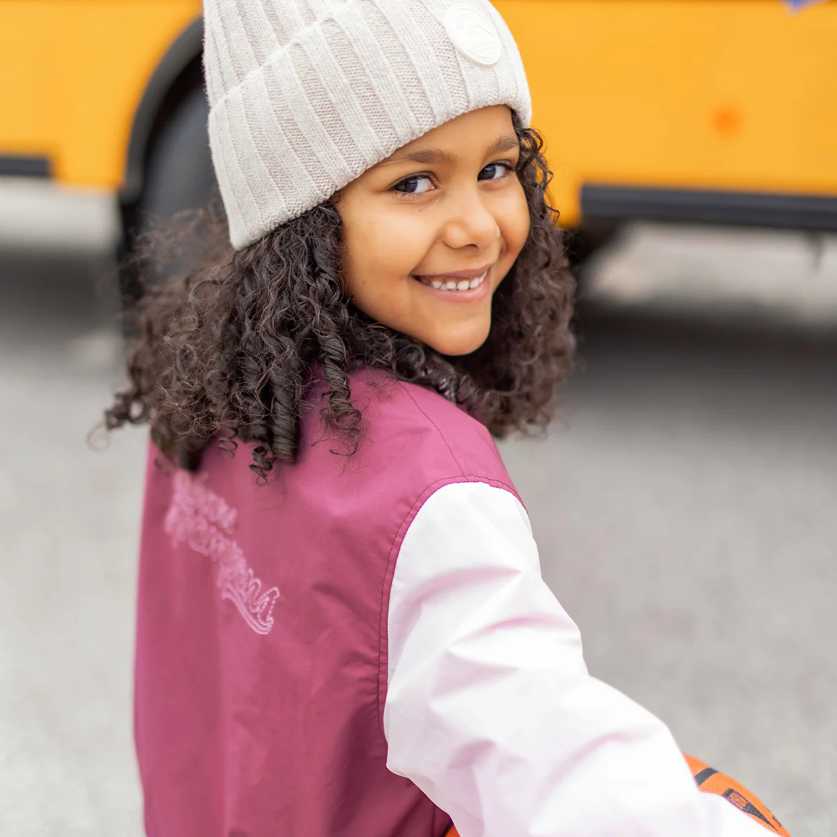 Blouson bomber mauve et rose, enfant - Image 3