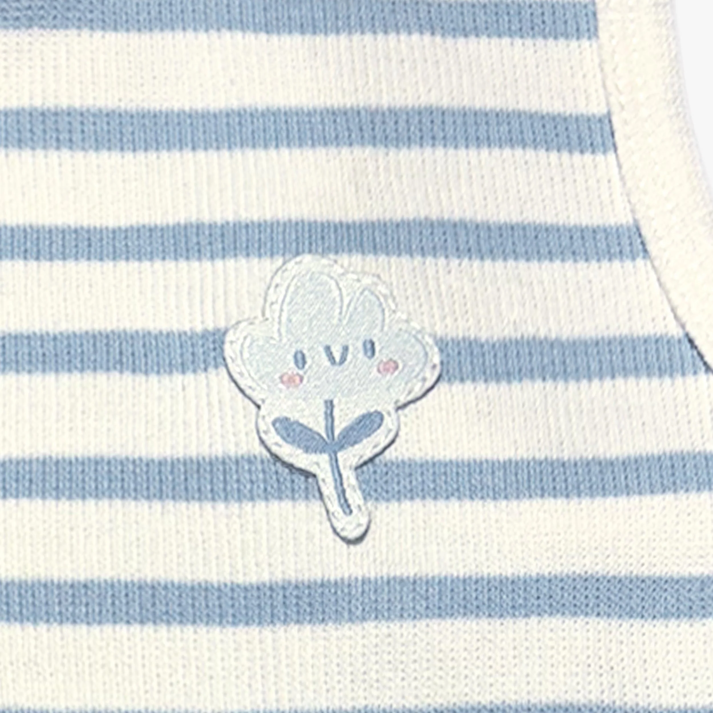 Camisole blanche à rayures bleues, bébé - Image 2