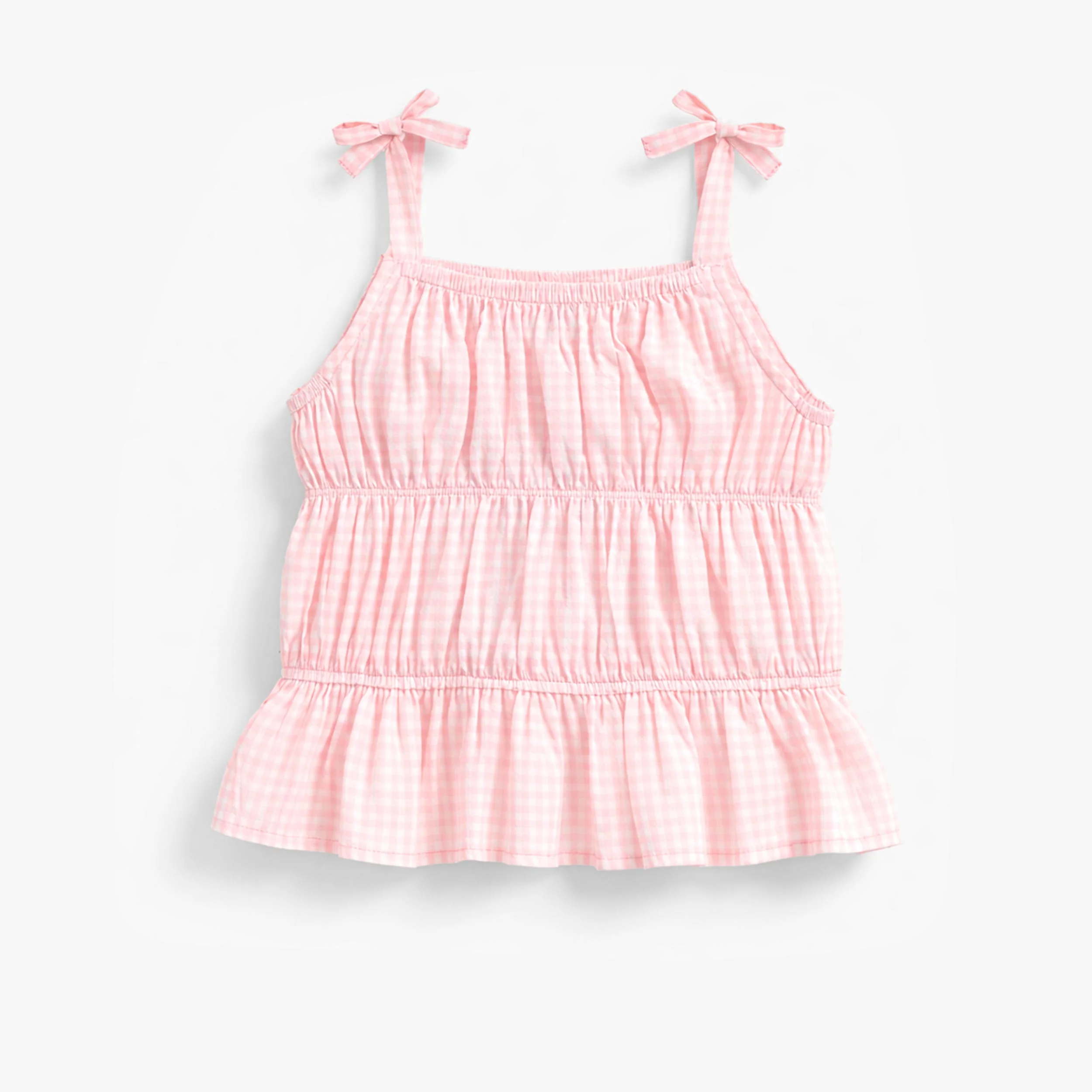 Camisole rose pâle à carreaux, enfant