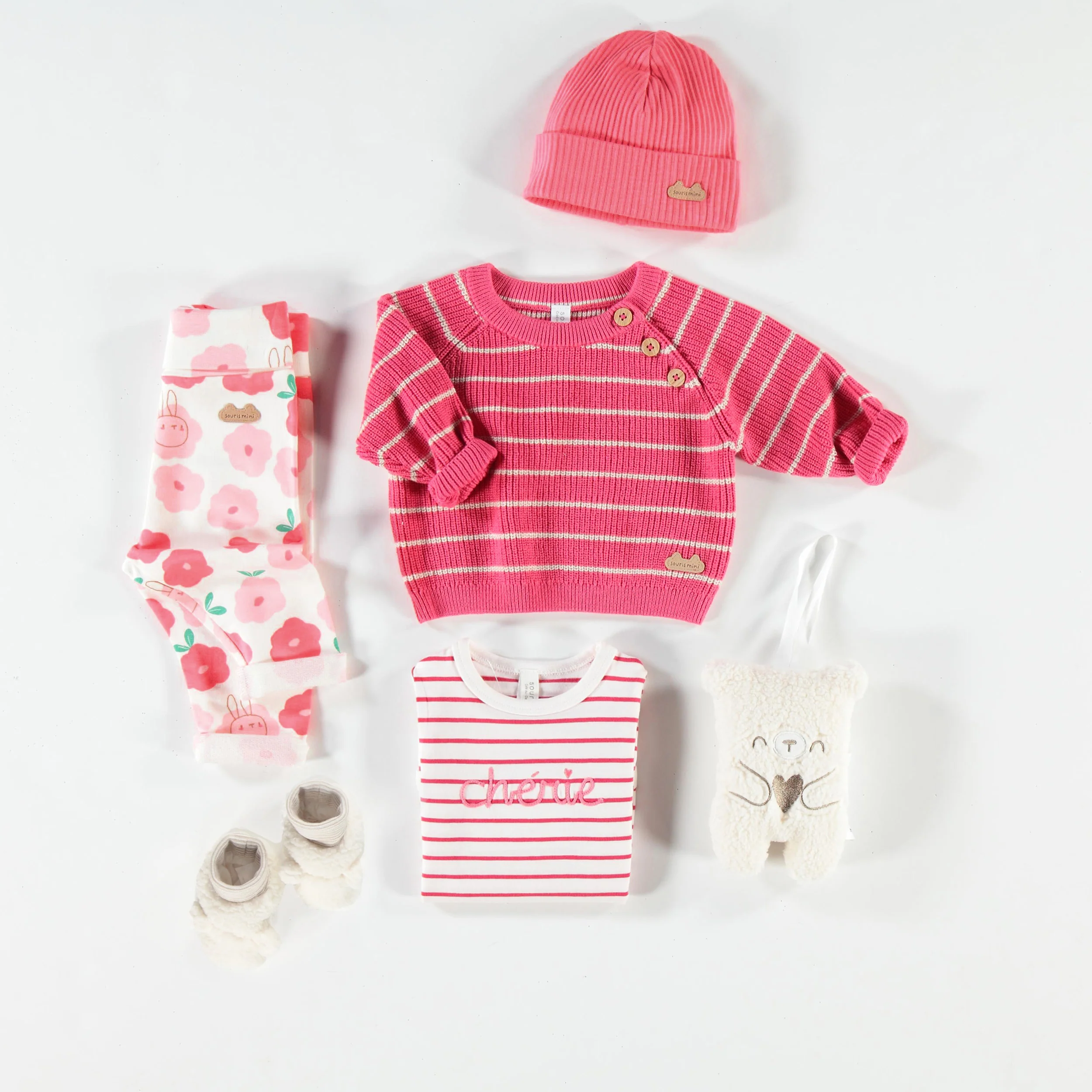Chandail rose en tricot, naissance - Image 3