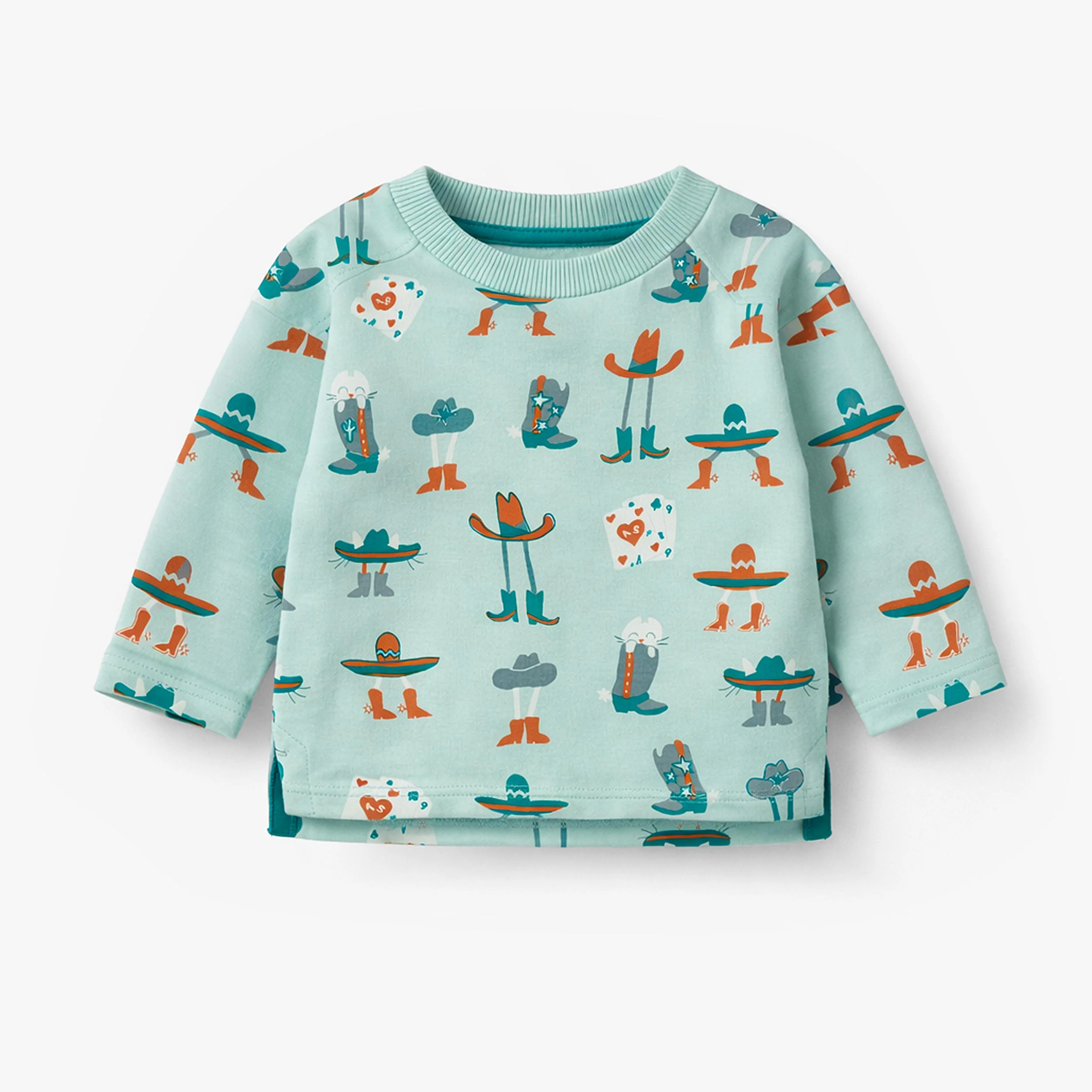 Chandail turquoise à motifs western, bébé