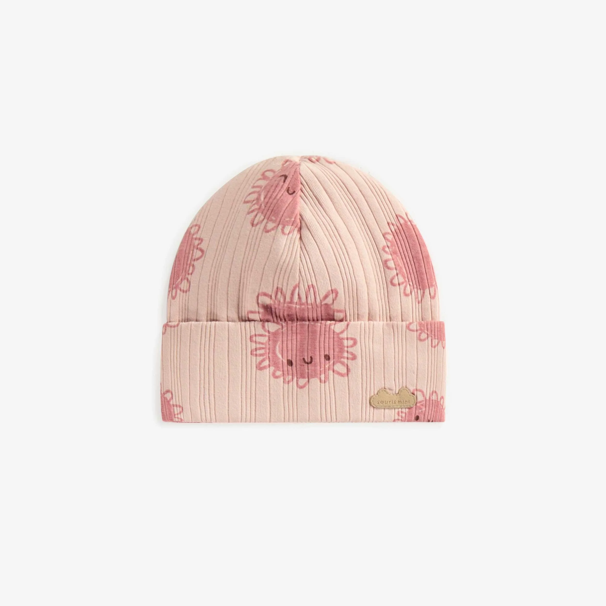 Bonnet rose à motifs en coton, naissance