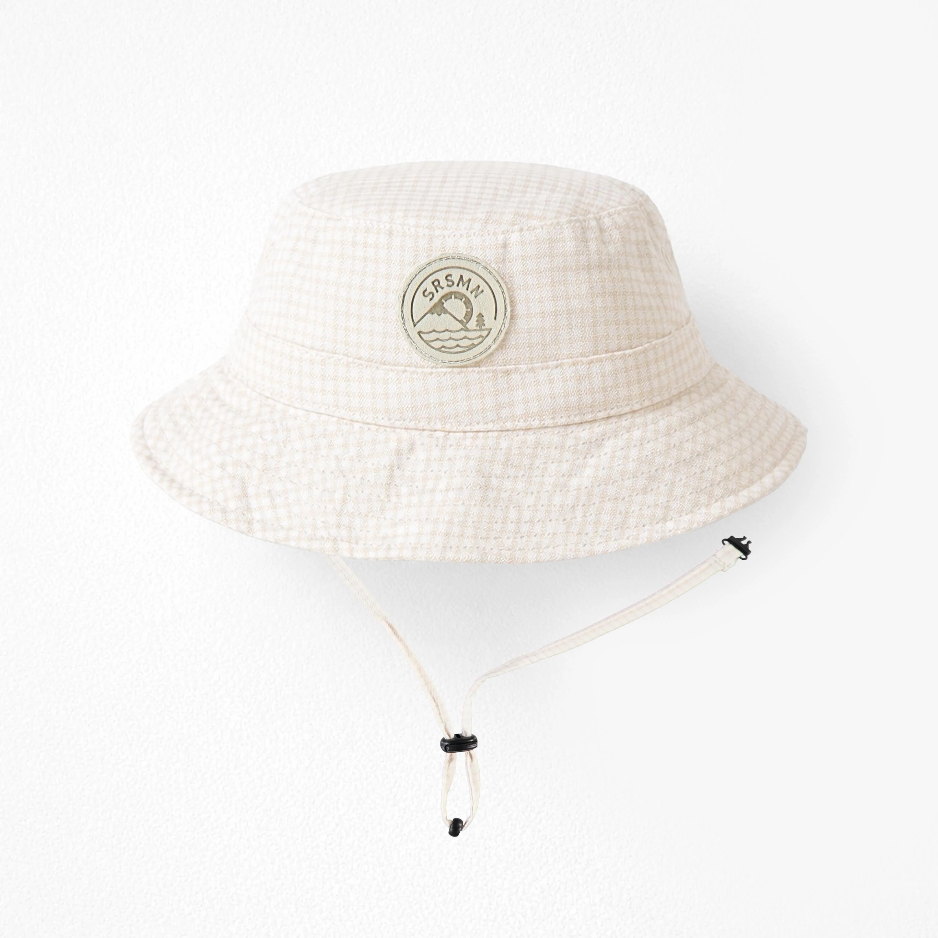 Chapeau crème à carreaux vichy, bébé