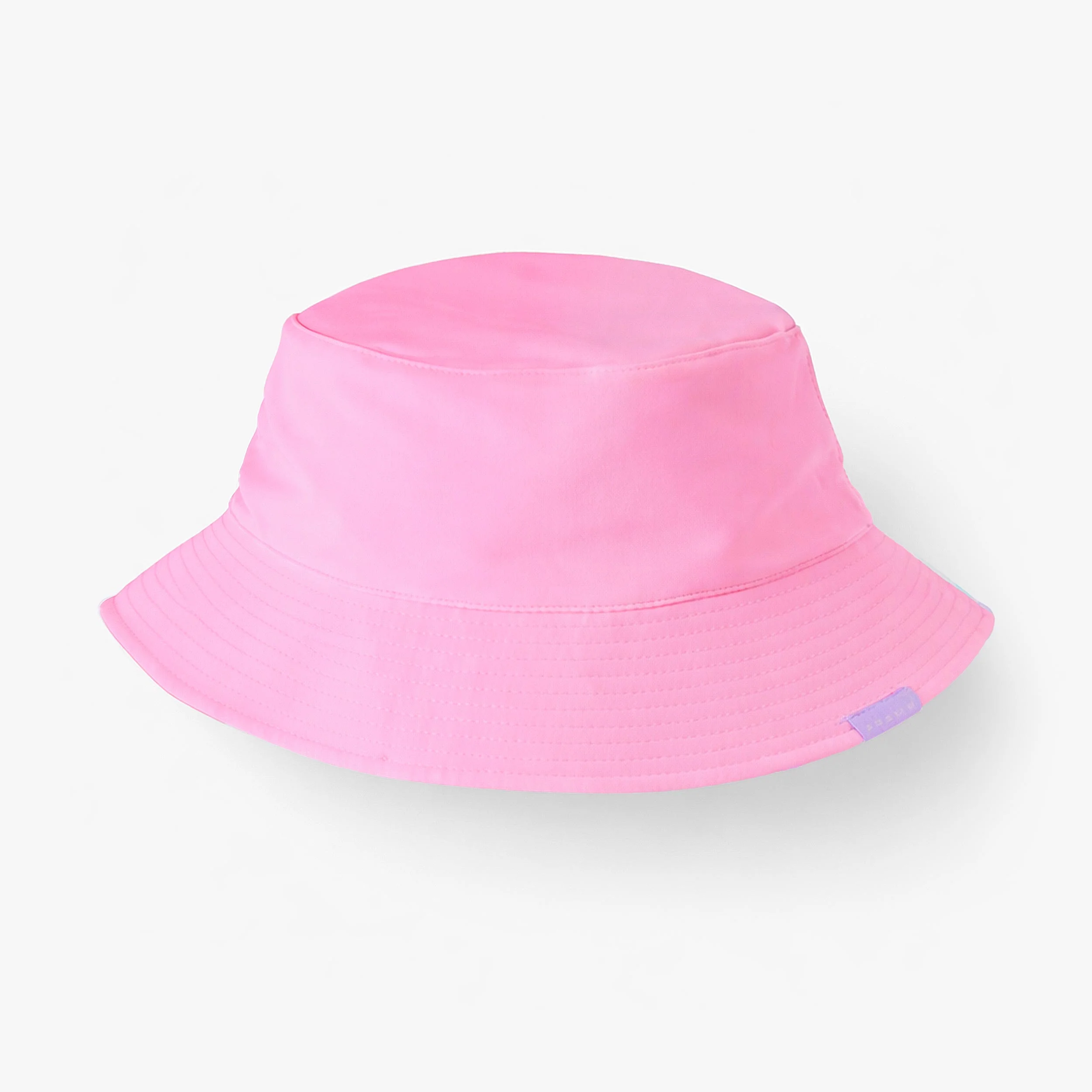 Chapeau de soleil réversible mauve avec rayures et motifs, enfant - Image 2