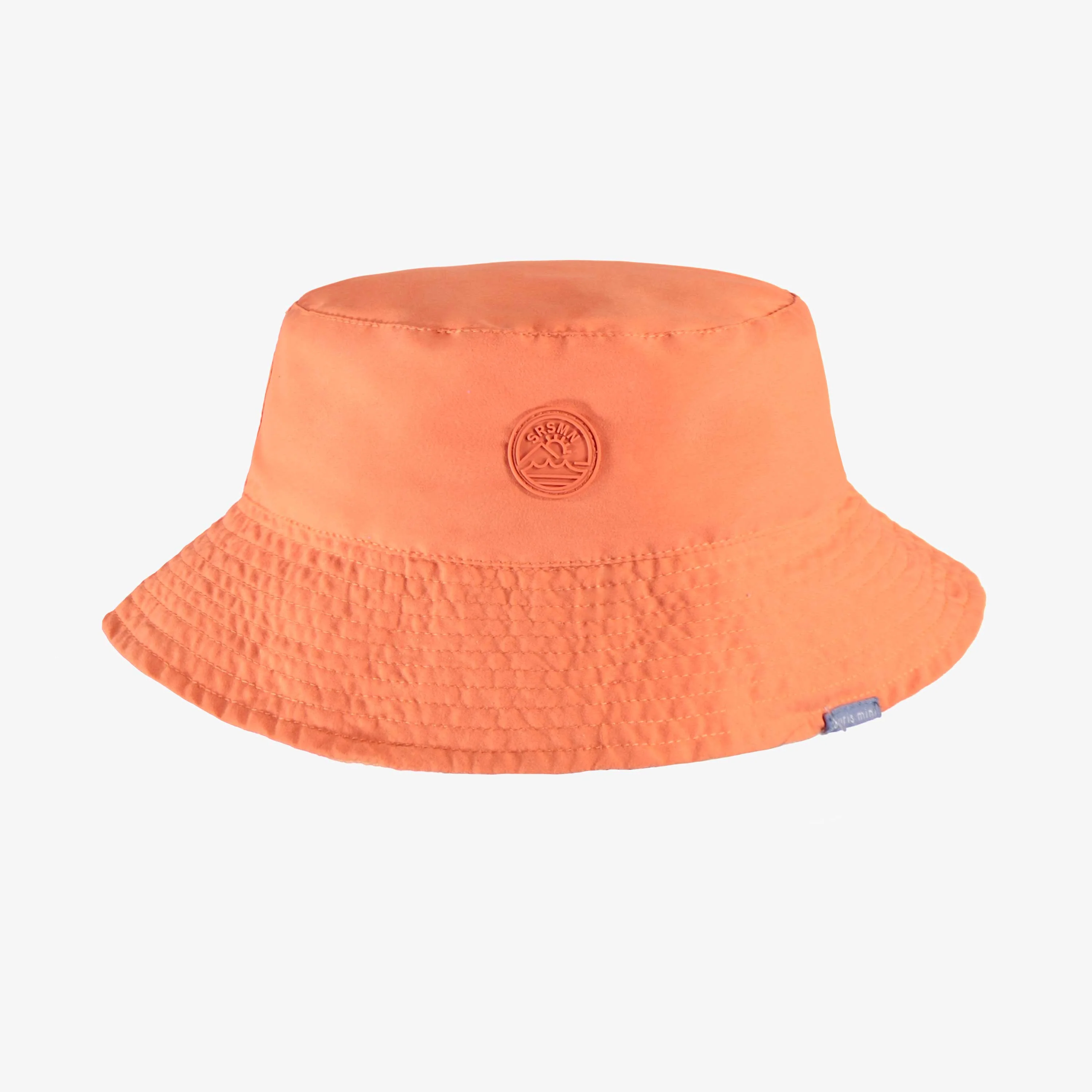 Chapeau de soleil réversible orange et à rayures, enfant