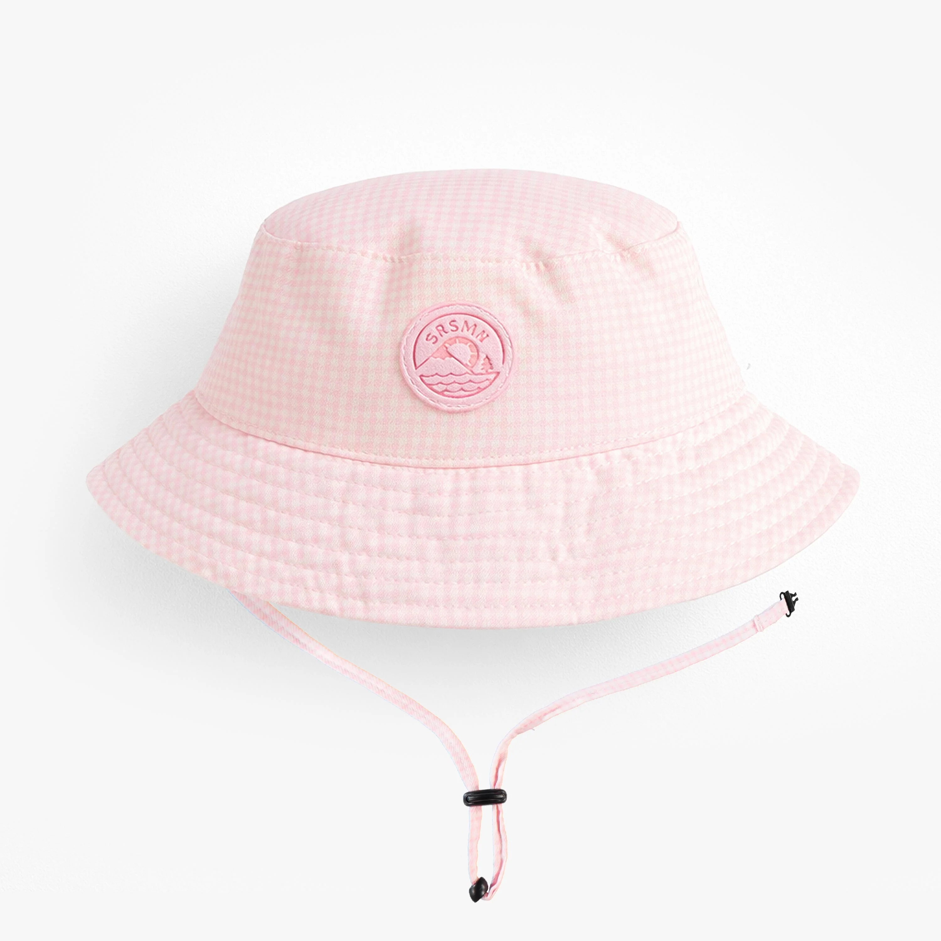 Chapeau rose à carreaux vichy, enfant