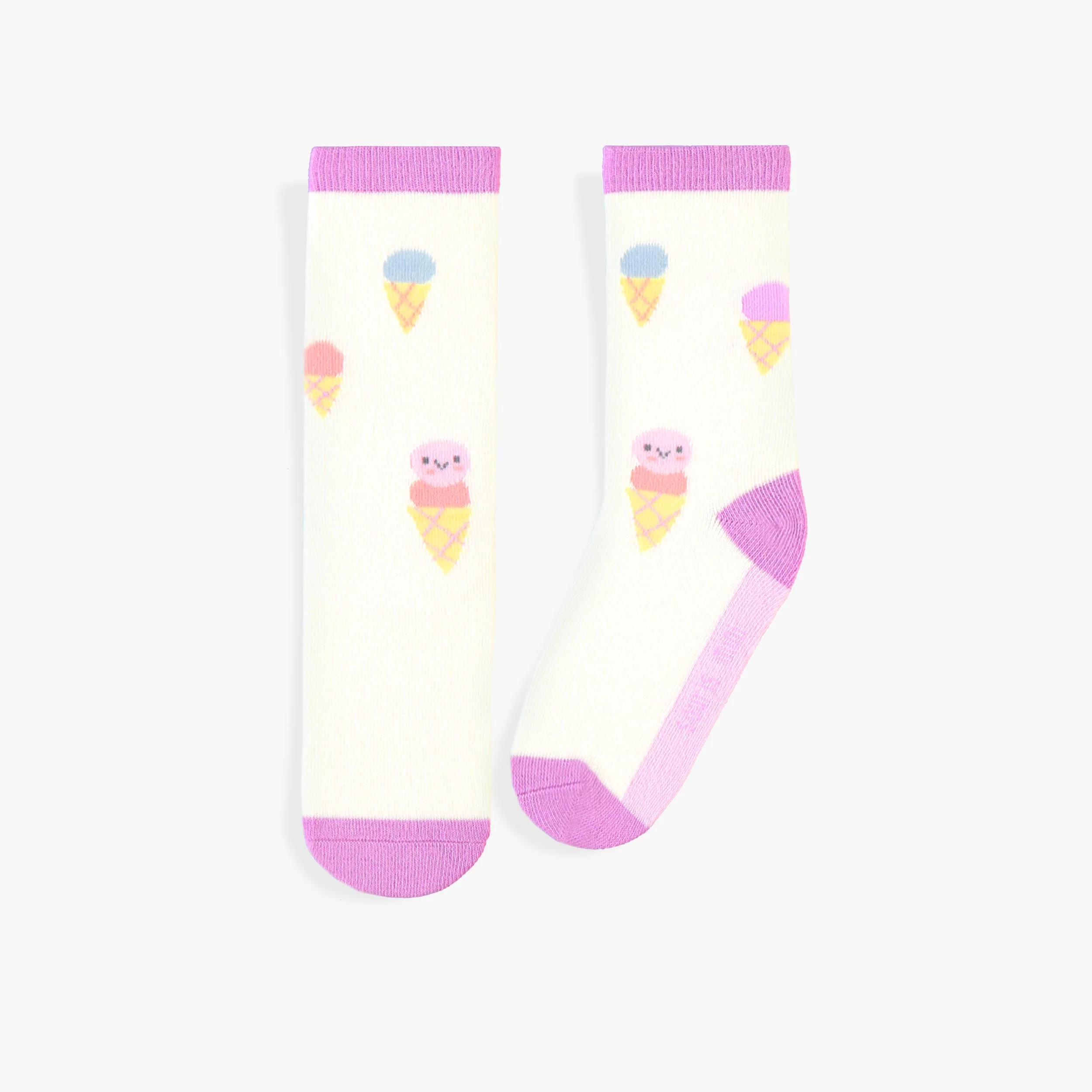 Chaussettes crème avec cornets de glace, enfant