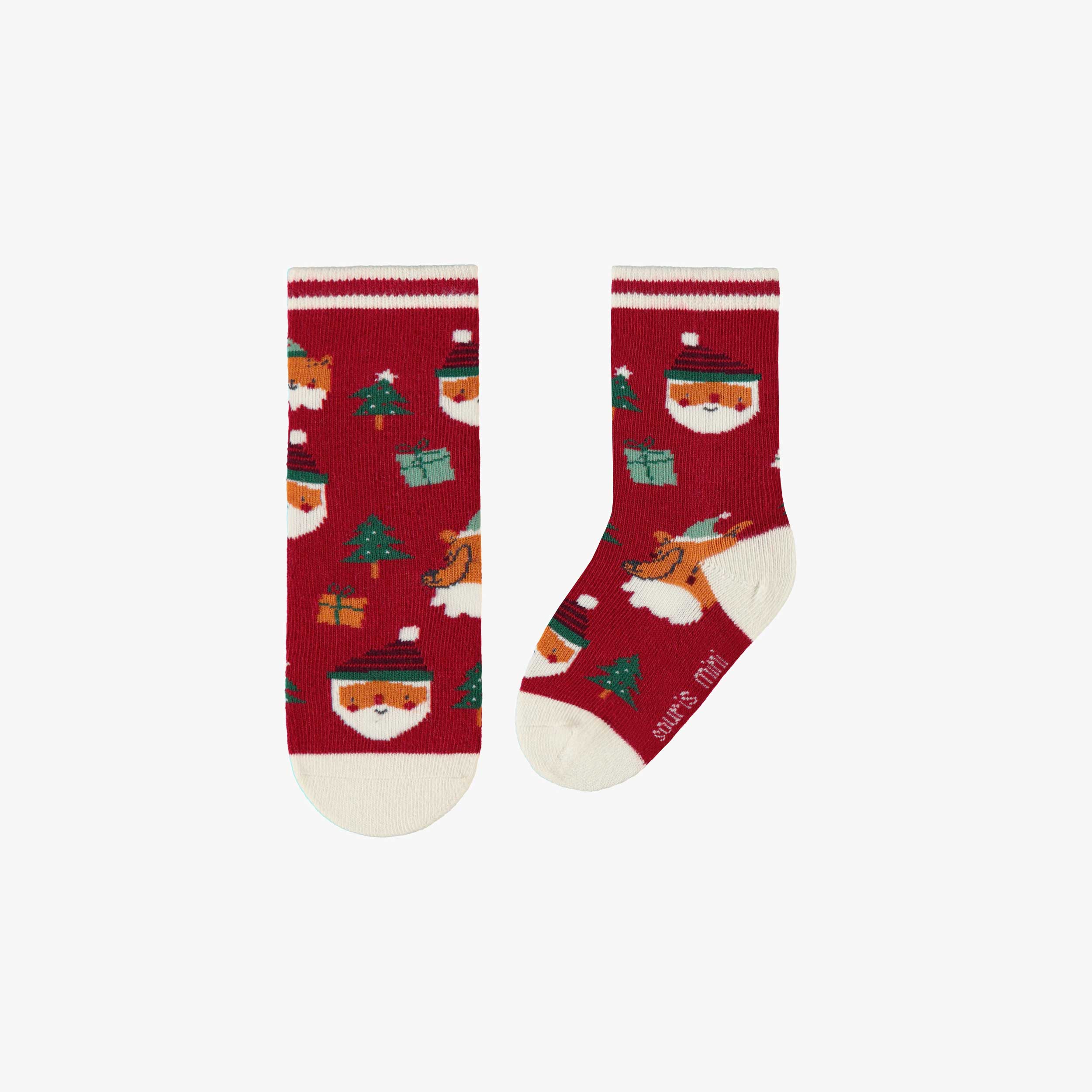 Chaussettes rouge à motifs festifs, bébé
