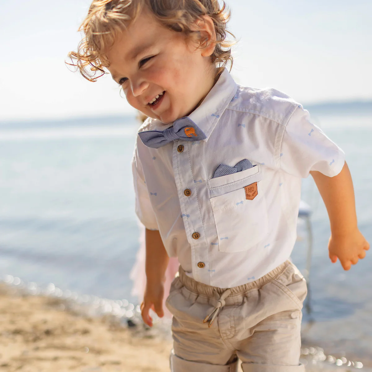 Chemise blanche à motifs, bébé - Image 2