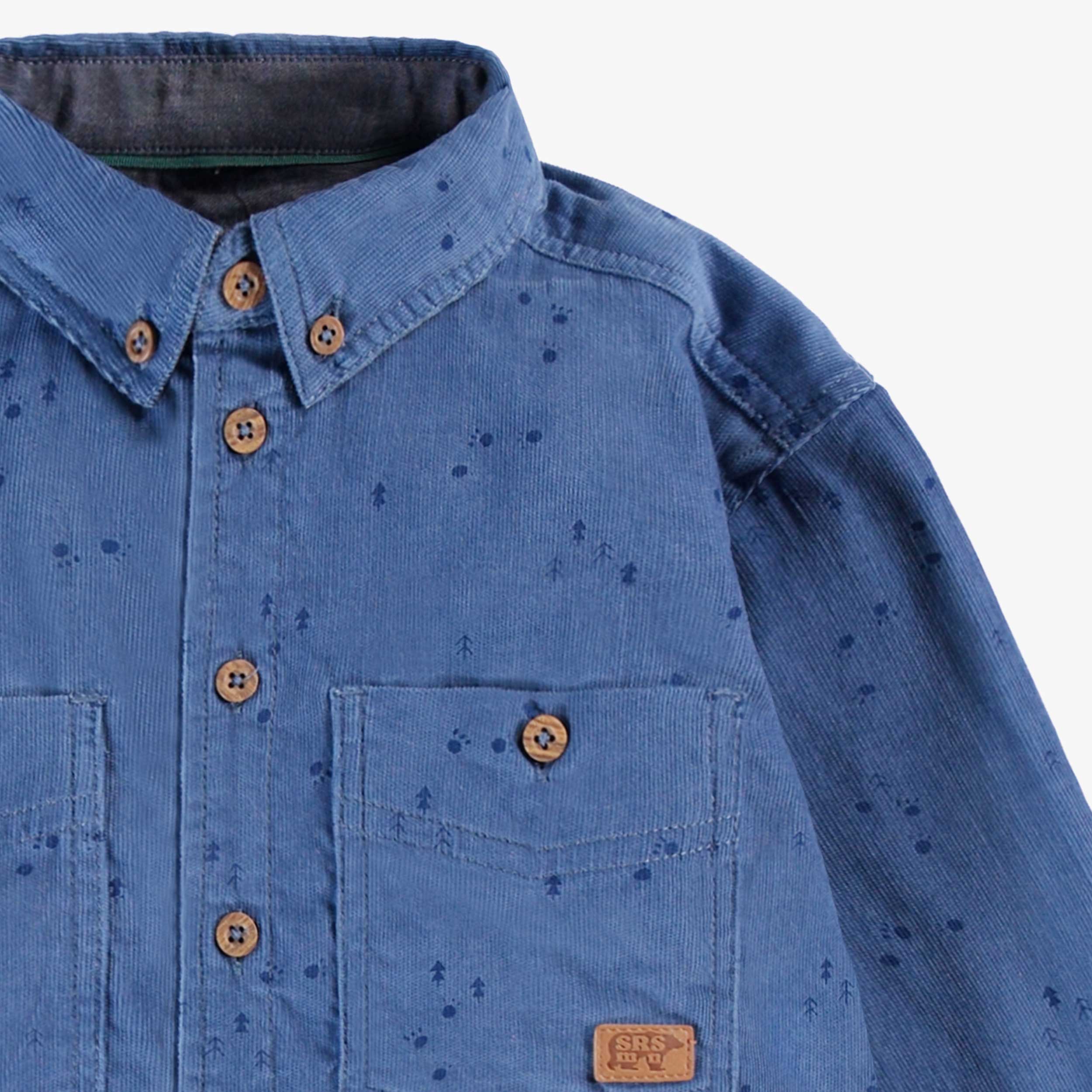 Chemise bleue en velours côtelé, enfant - Image 2