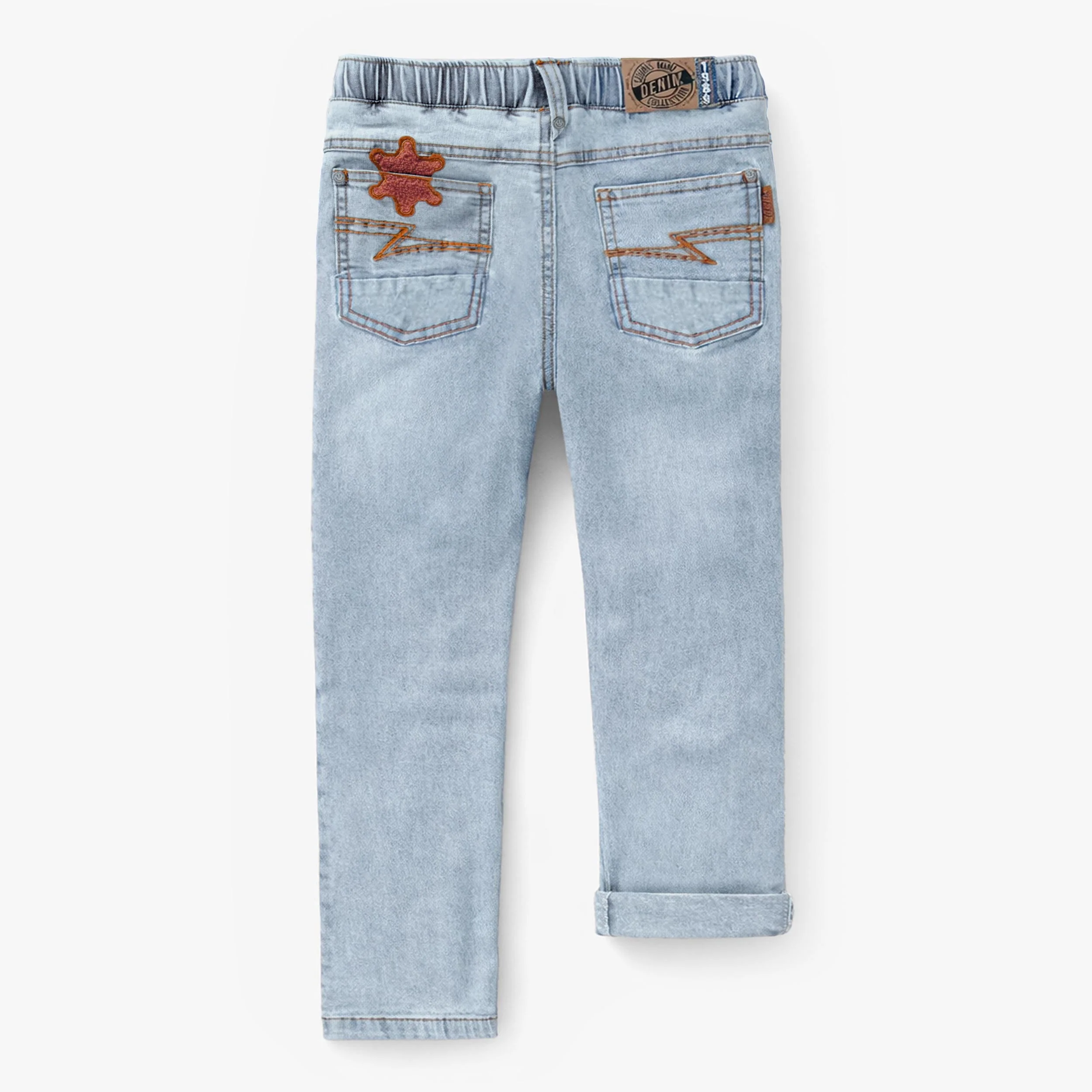 Jean bleu pâle avec écusson étoile, enfant - Image 5