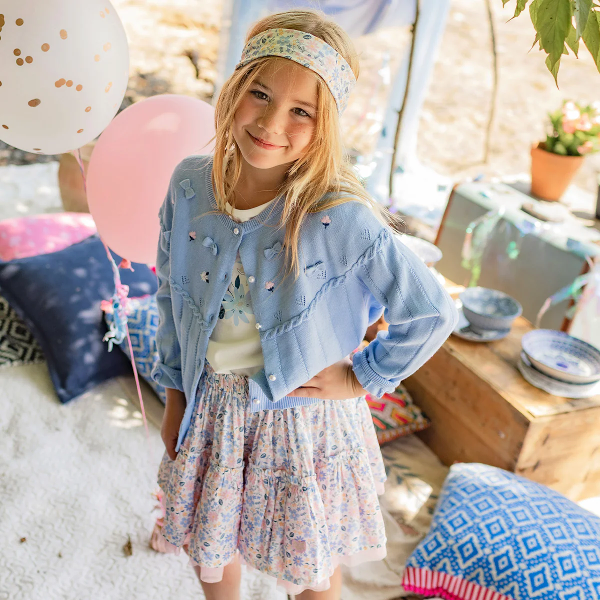 Jupe blanche à motif floral, enfant - Image 3