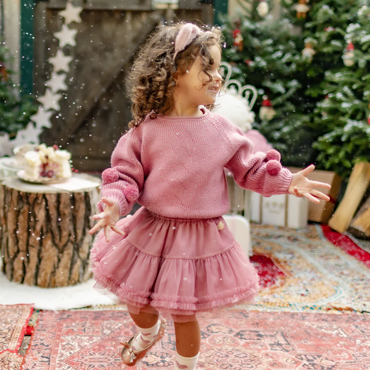 Jupe rose en tulle souple, bébé - Image 4
