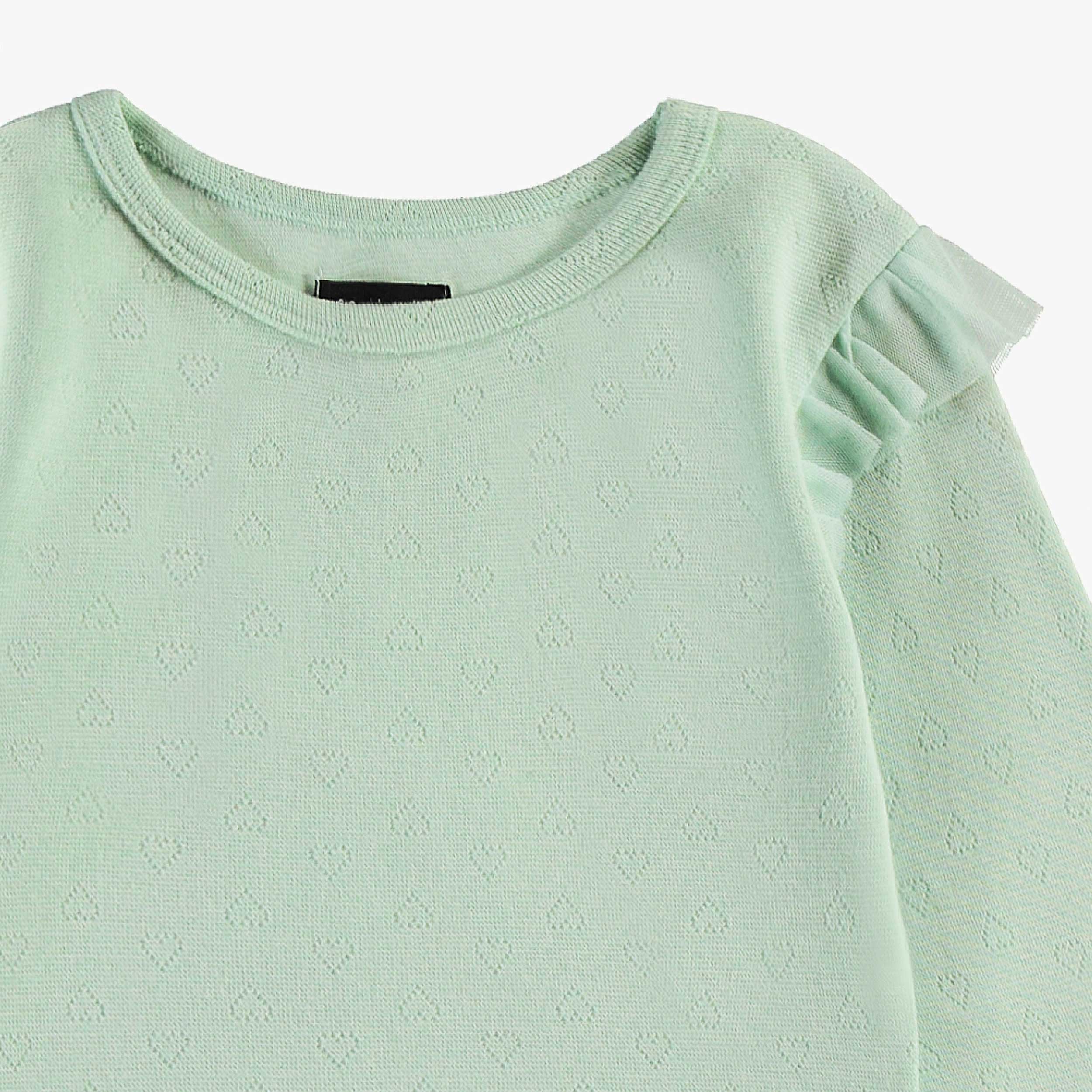 Justaucorps vert sauge avec motifs pointelle, enfant - Image 5