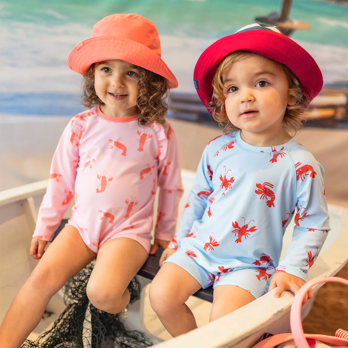 Maillot de bain une pièce bleu pâle à motifs de homards, bébé - Image 5