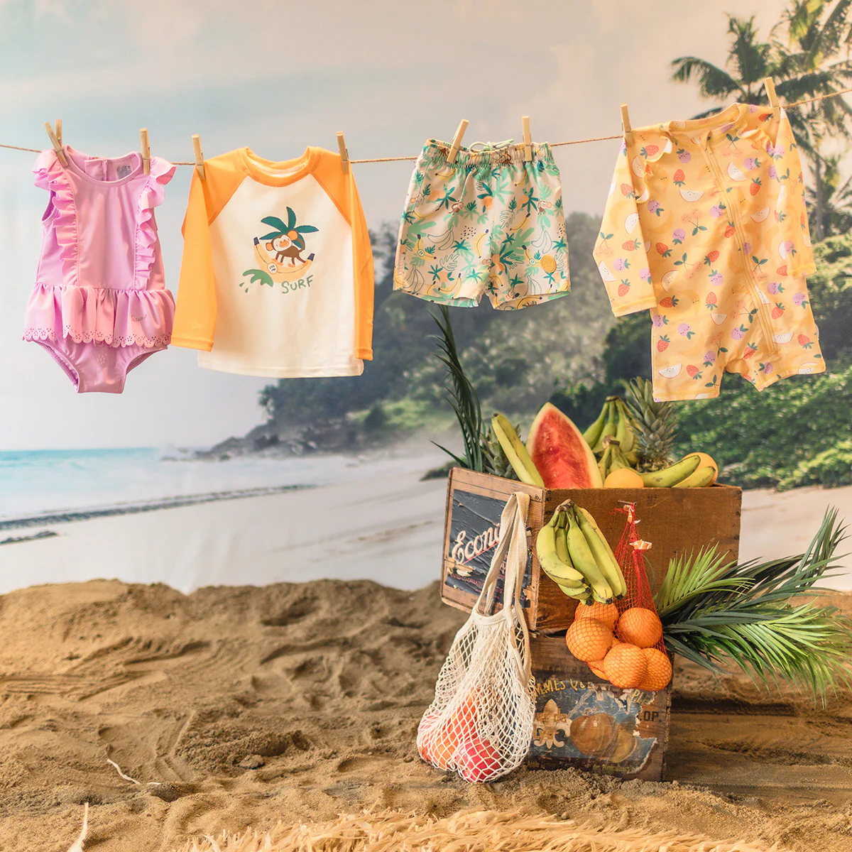 Maillot de bain une pièce rose avec volants, bébé - Image 5