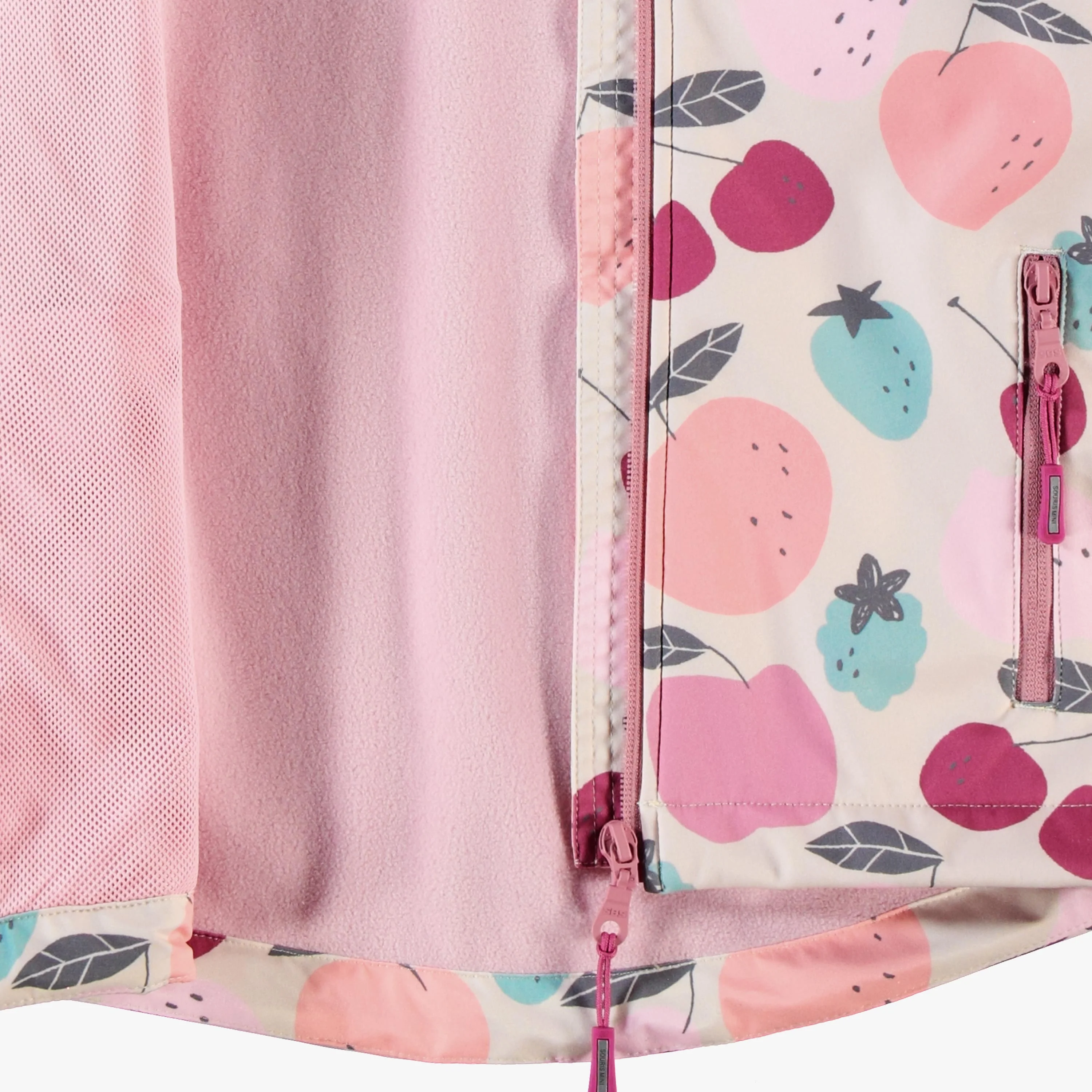 Manteau beige en coquille souple avec motifs de fruits, enfant - Image 5