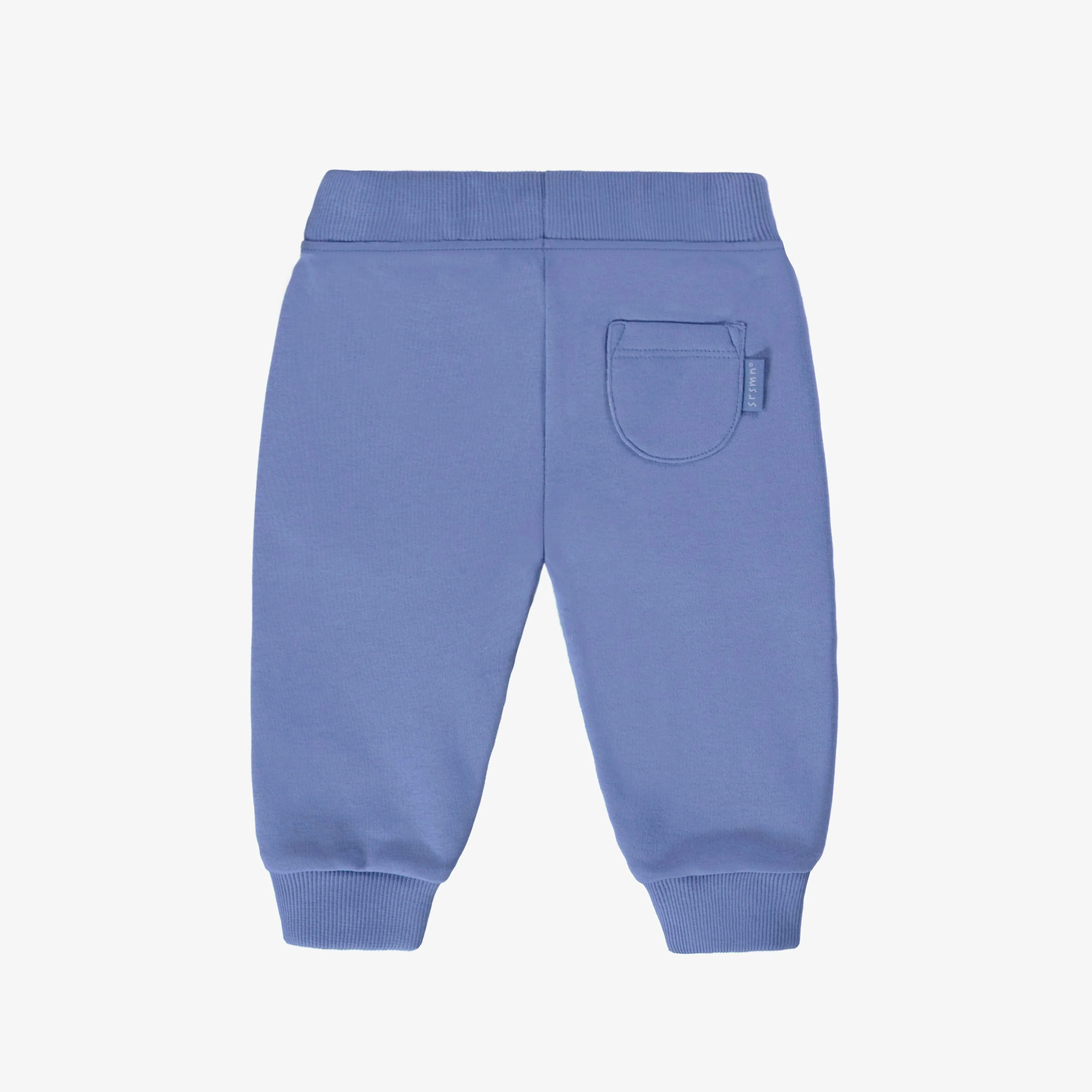 Pantalon bleu coupe régulière de style jogger en coton ouaté brossé, bébé - Image 2