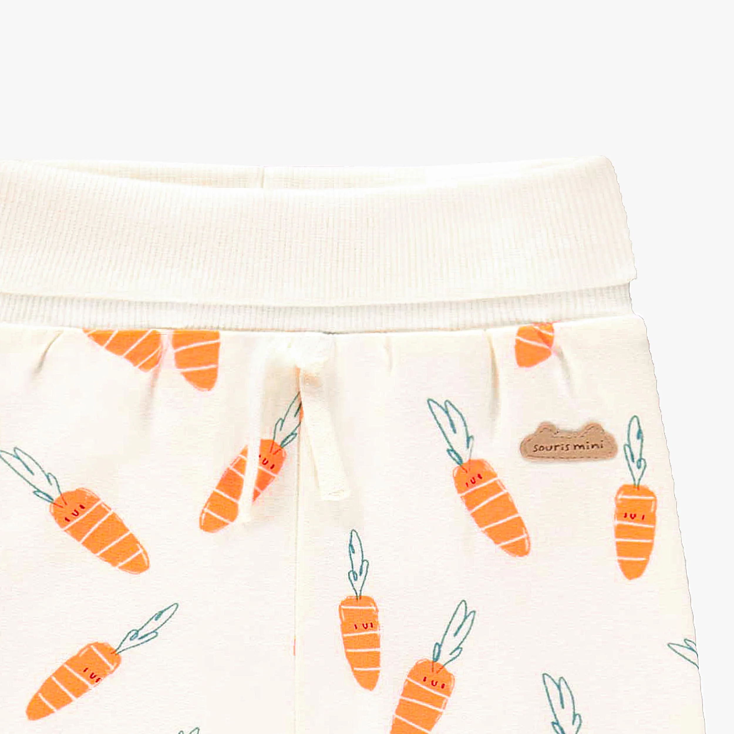 Pantalon crème à motifs de carottes, naissance - Image 4
