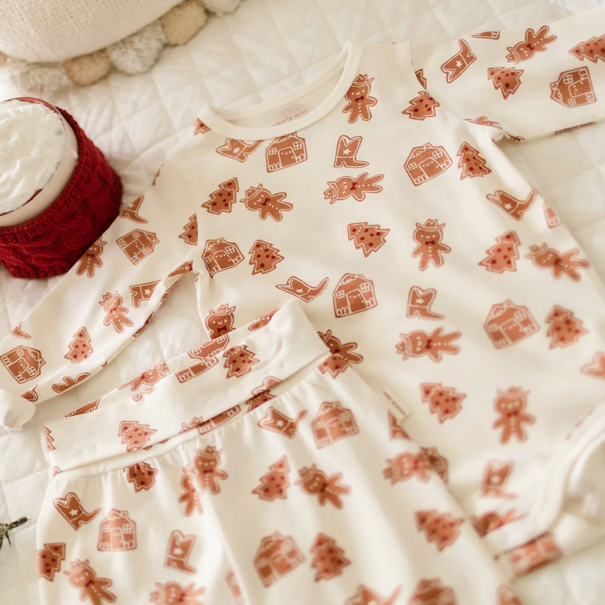 Pantalon évolutif crème à motifs pain d’épices, bébé - Image 4