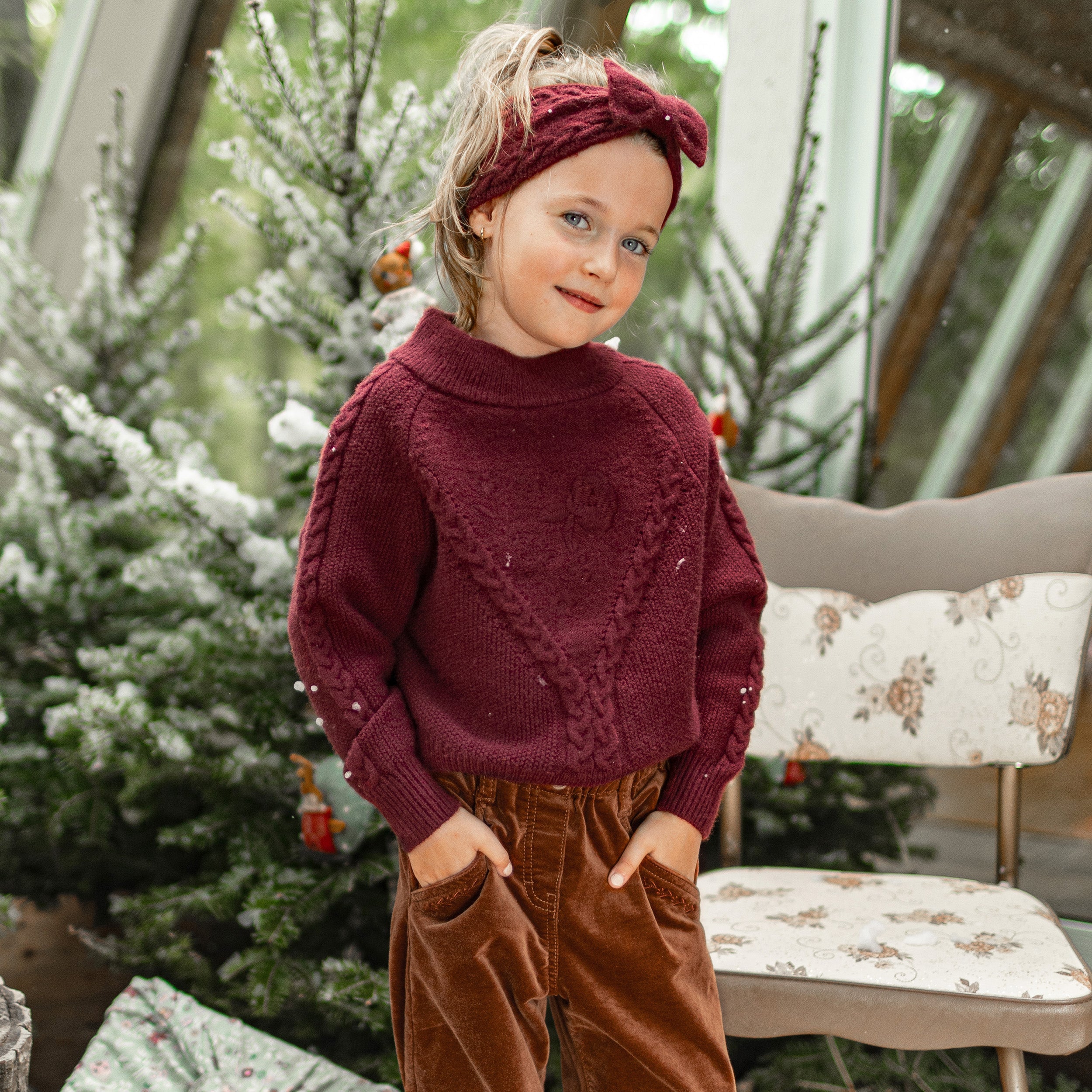 Pantalon marron à jambes larges en velours côtelé, enfant - Image 2