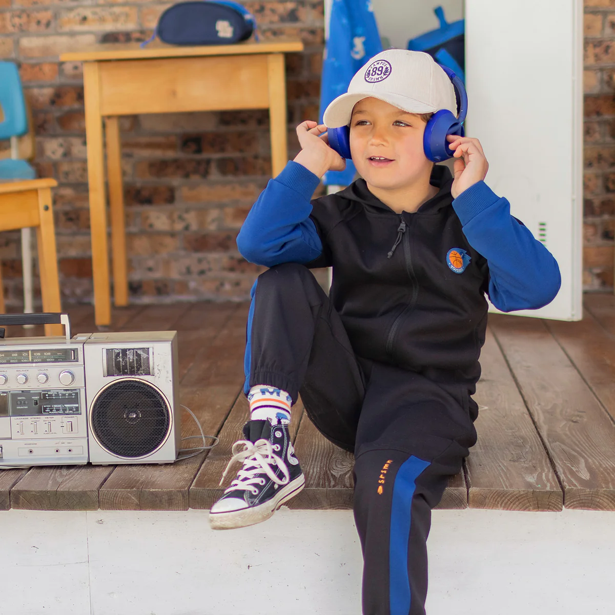 Pantalon noir style jogger, enfant - Image 2
