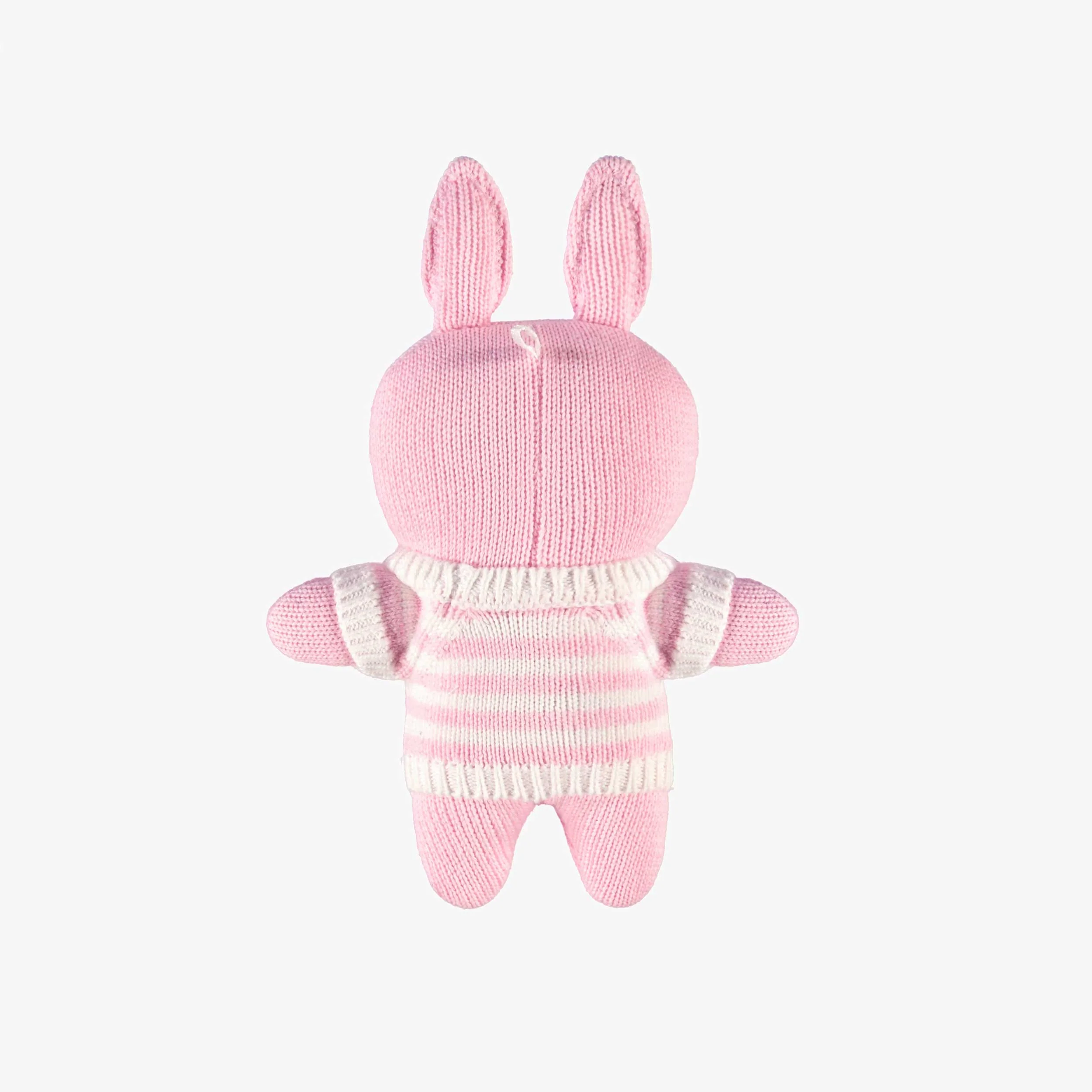 Peluche rose en tricot, naissance - Image 3