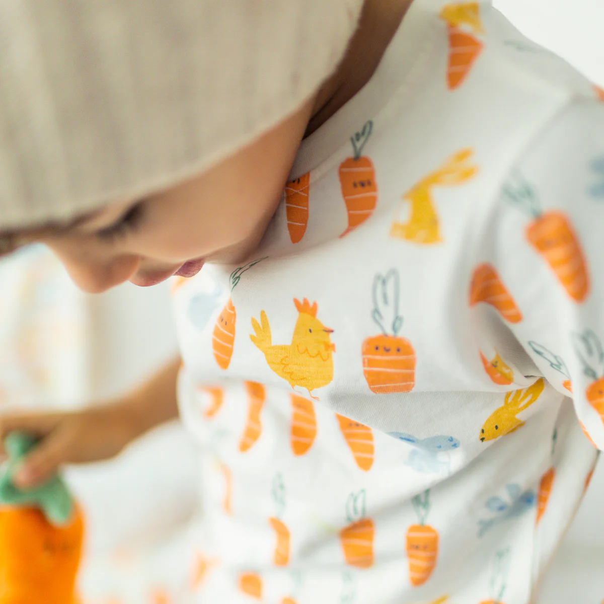 Pyjama deux pièces blanc à motifs de Pâques, enfant - Image 4