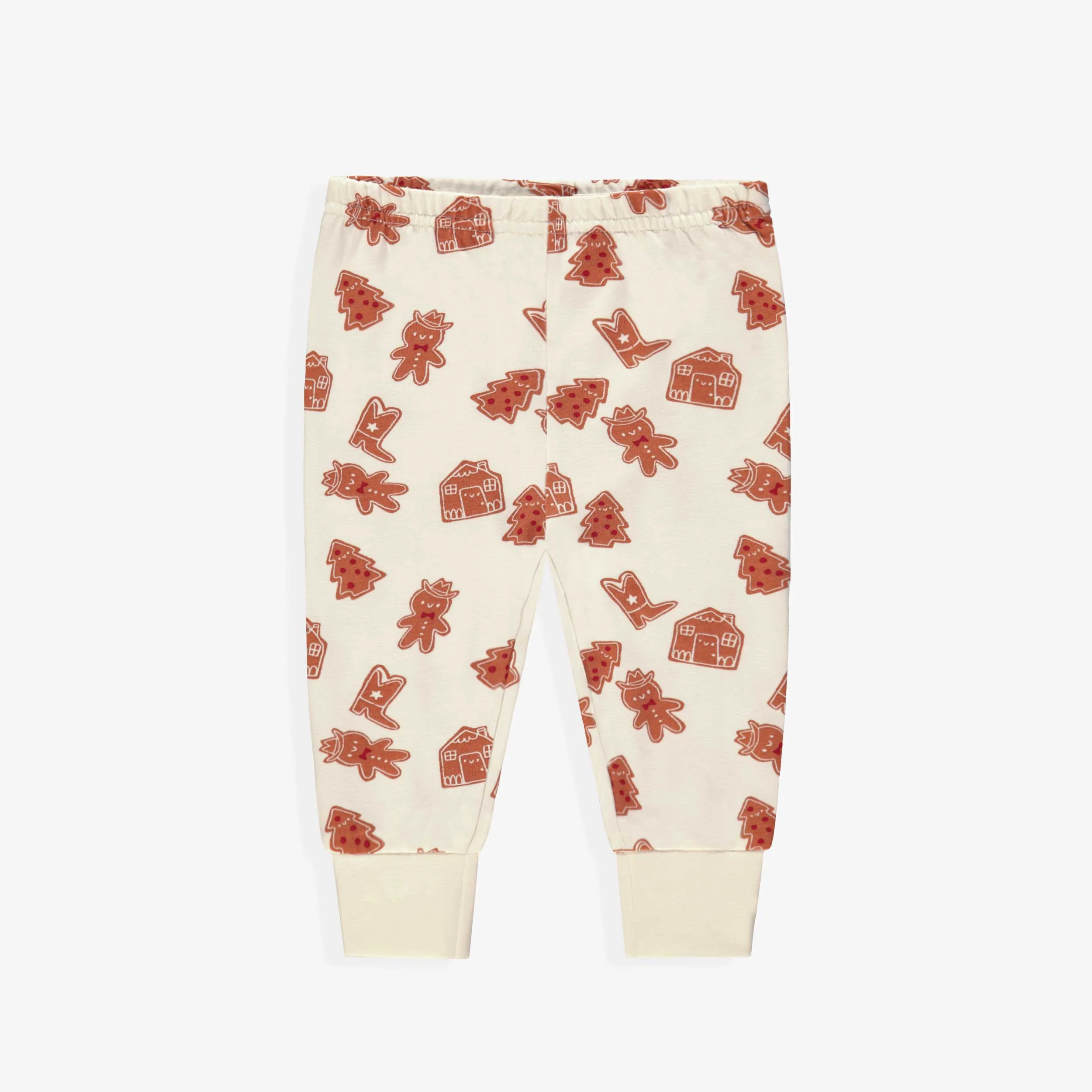 Pyjama deux pièces crème à rayures et motifs pain d’épices, bébé - Image 8