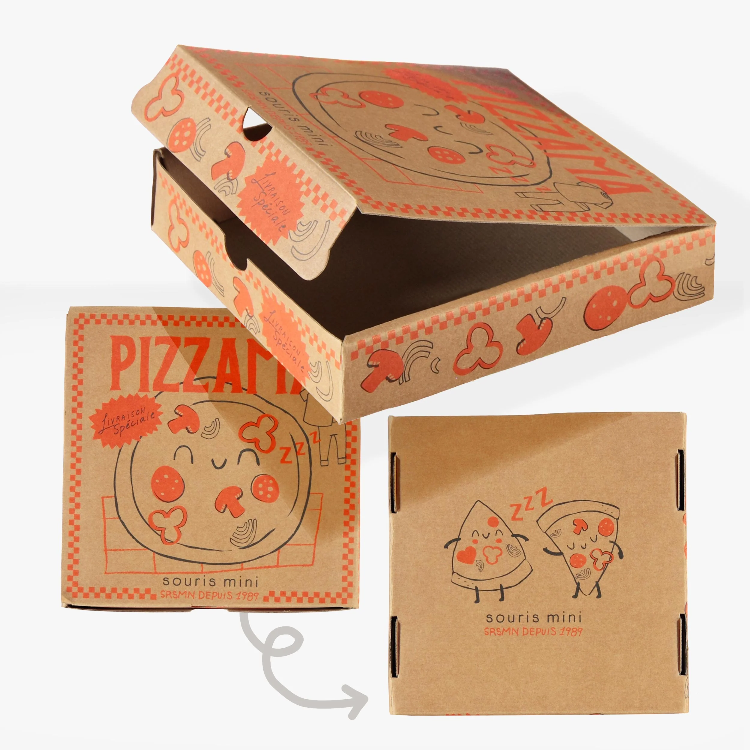 Pyjama deux pièces mauve à motifs de pizzas, enfant - Image 11