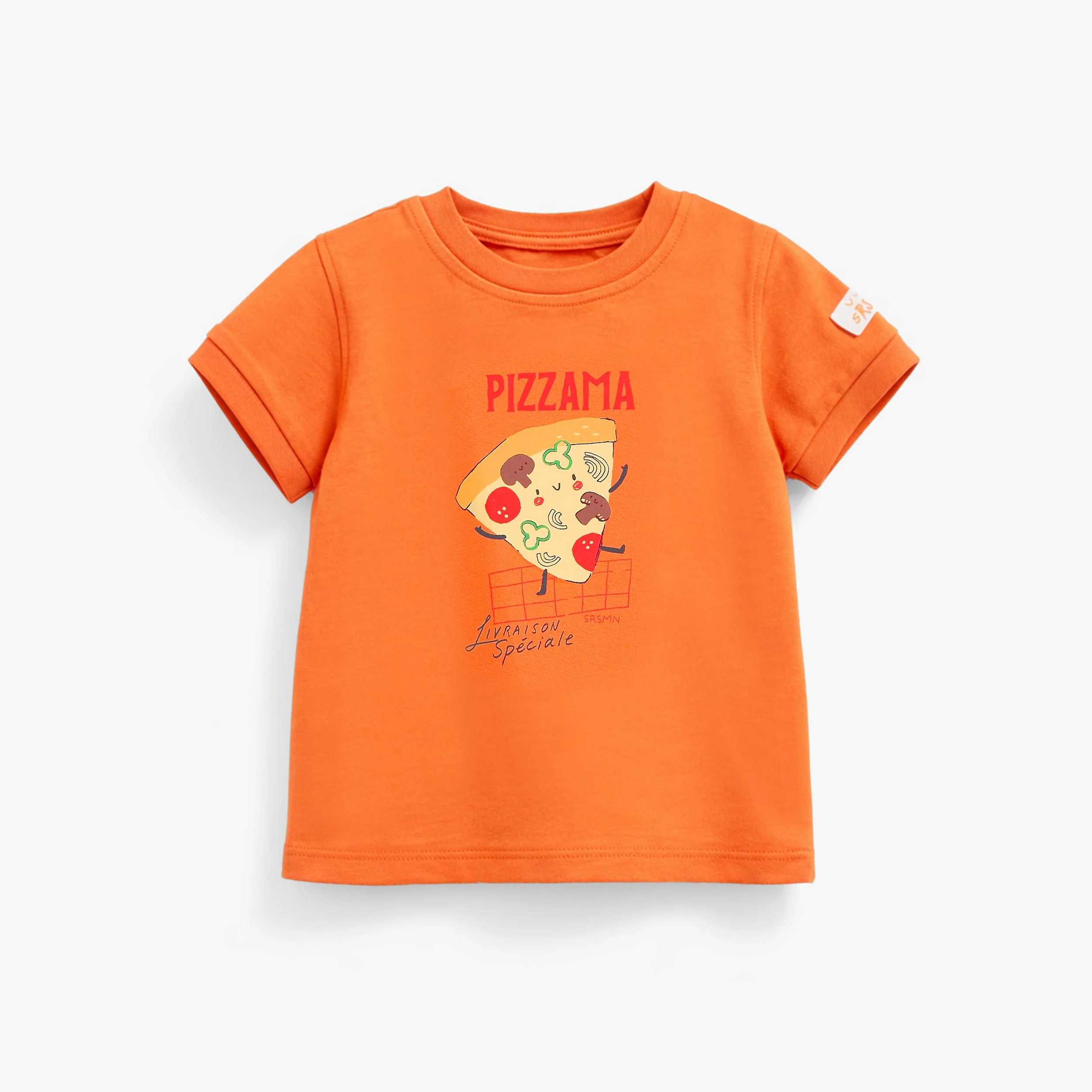 Pyjama deux pièces orange à motifs de pizzas, bébé - Image 11
