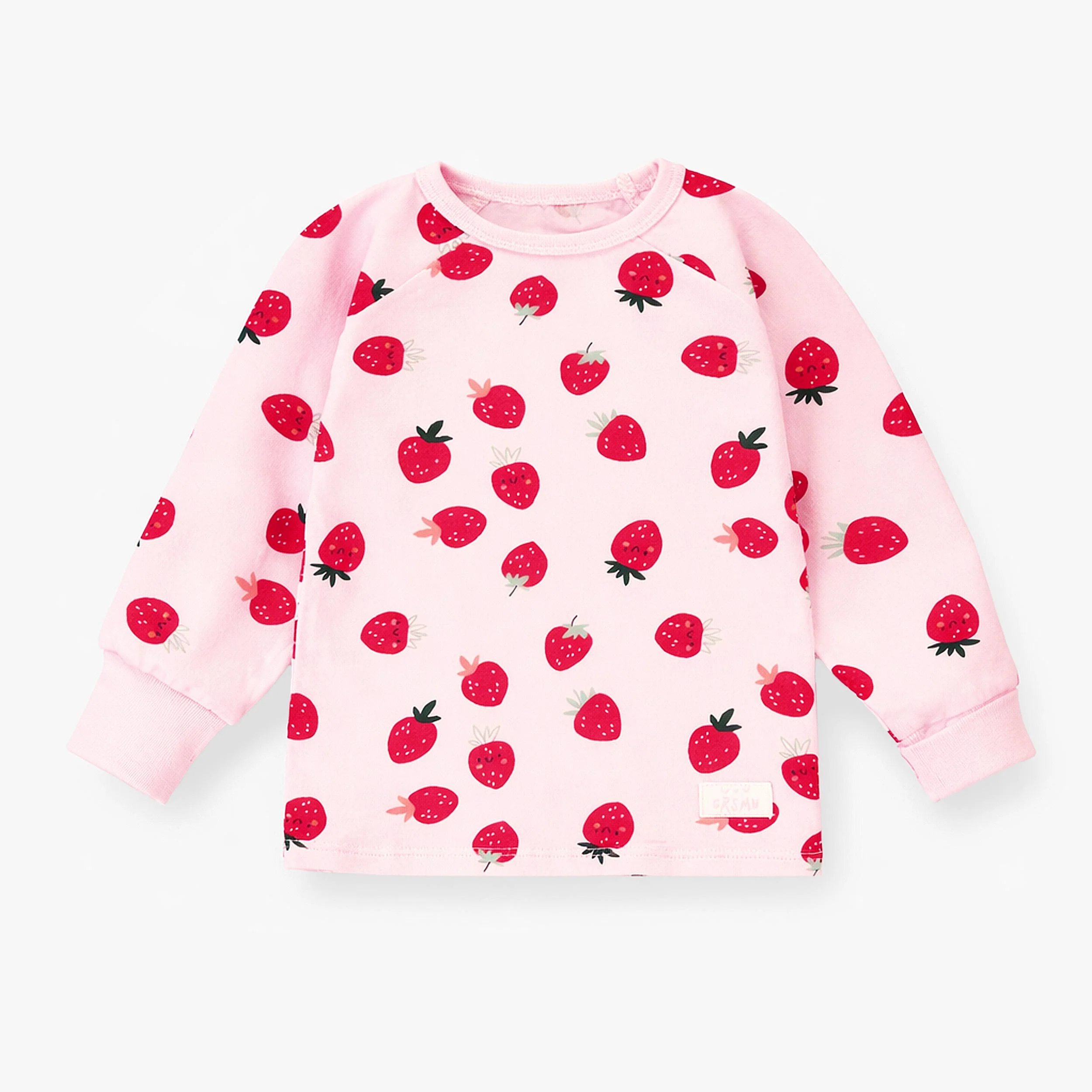Pyjama deux pièces rose à motifs de fraises, bébé - Image 4