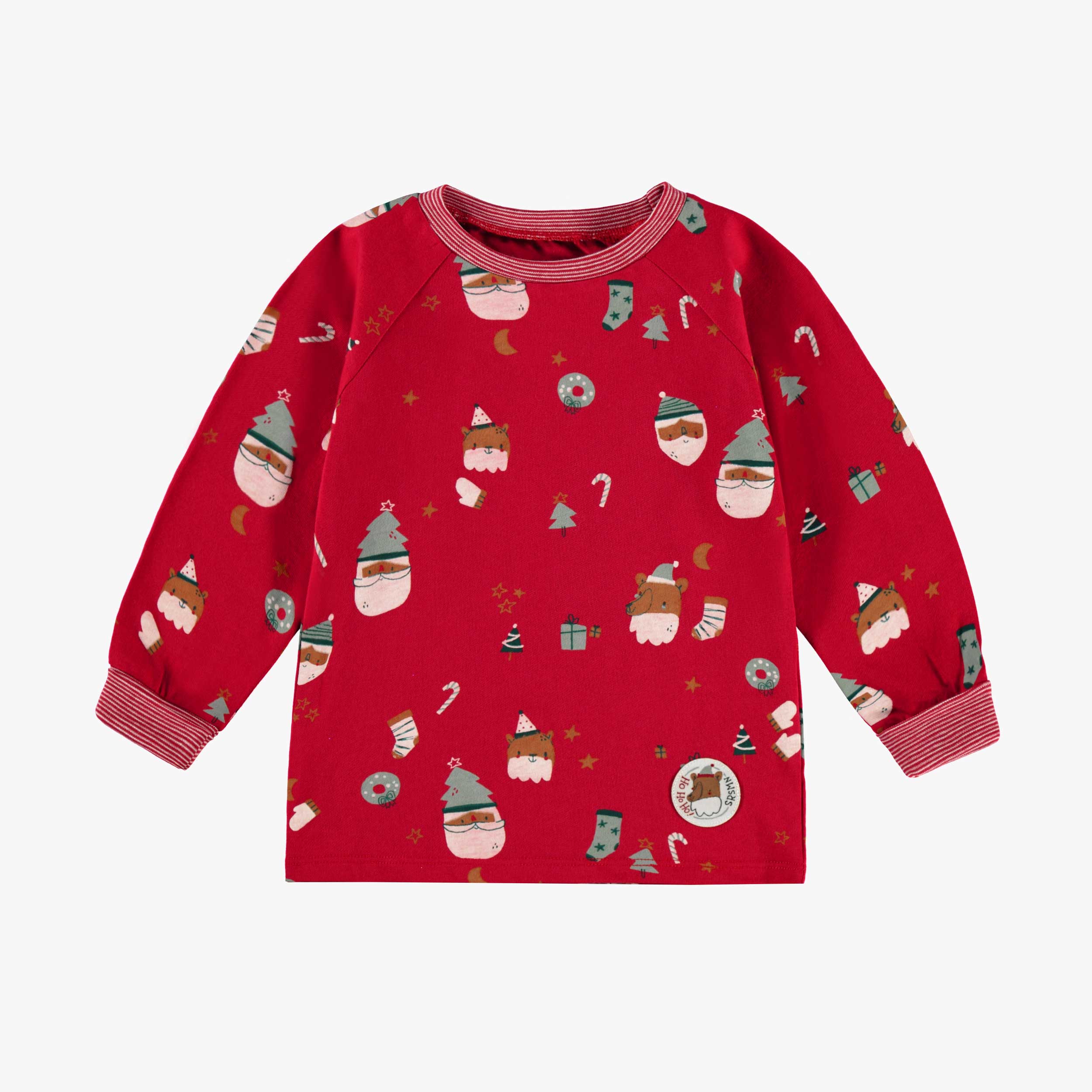 Pyjama deux pièces rouge à motifs festifs, bébé - Image 6