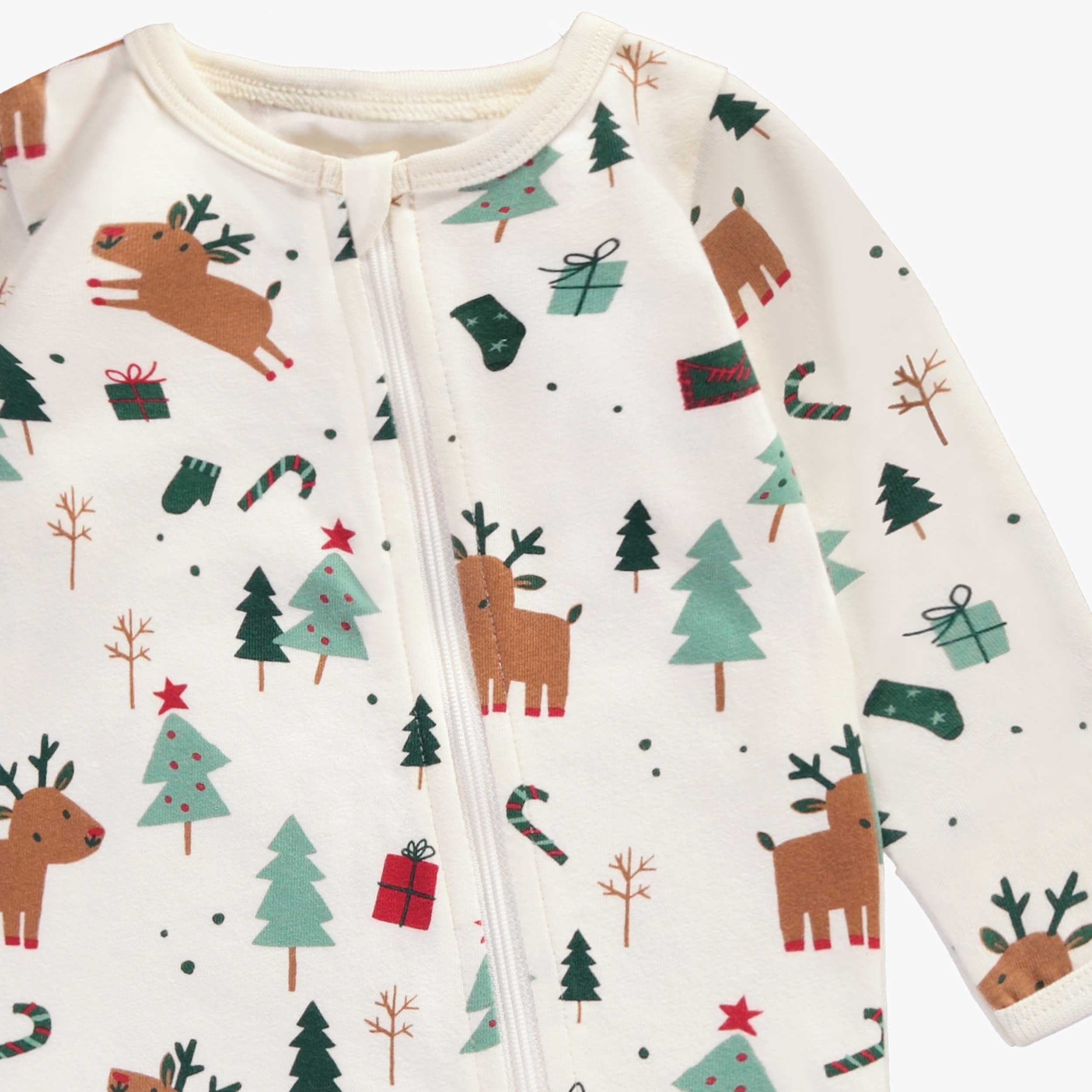 Pyjama une pièce blanc à motifs des Fêtes, naissance - Image 2