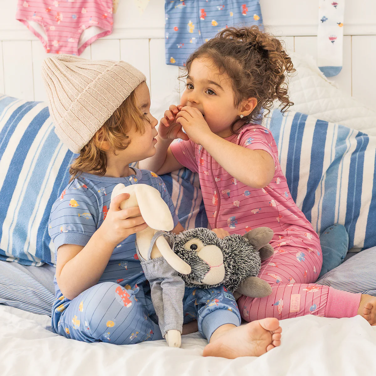 Pyjama une pièce bleu à rayures et motifs de poissons, bébé - Image 4