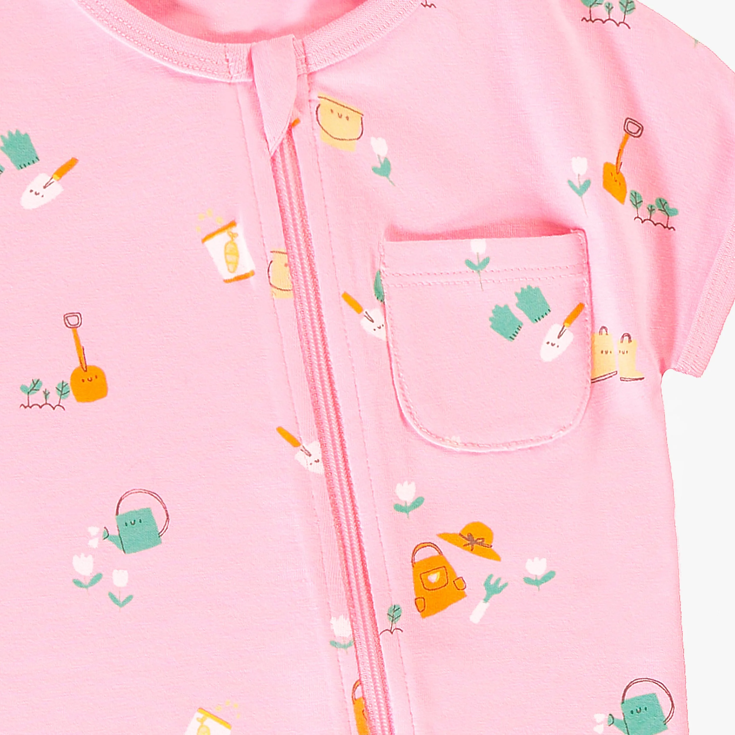 Pyjama une pièce rose à motifs, naissance - Image 2