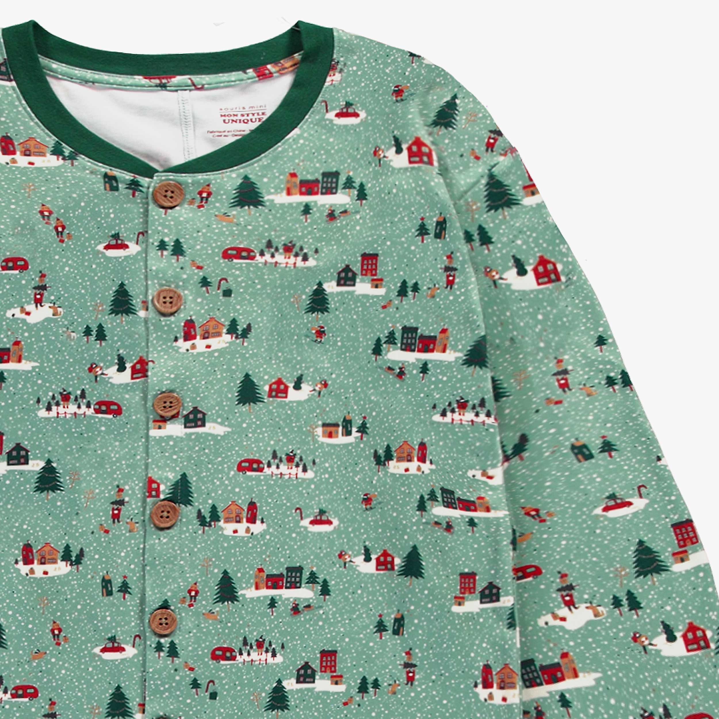 Pyjama une pièce vert à motifs des Fêtes, adulte - Image 3