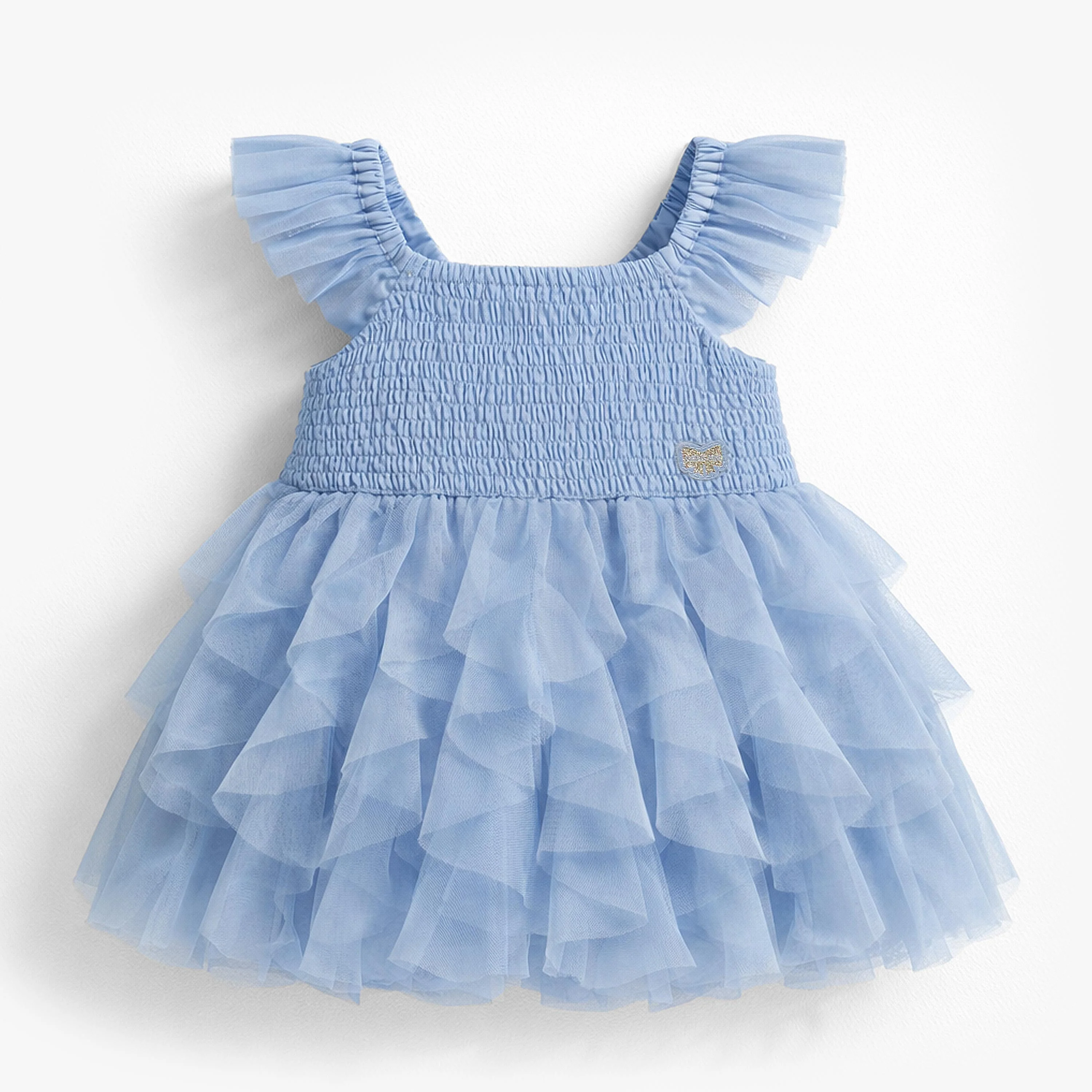 Robe bleue en tulle souple, bébé