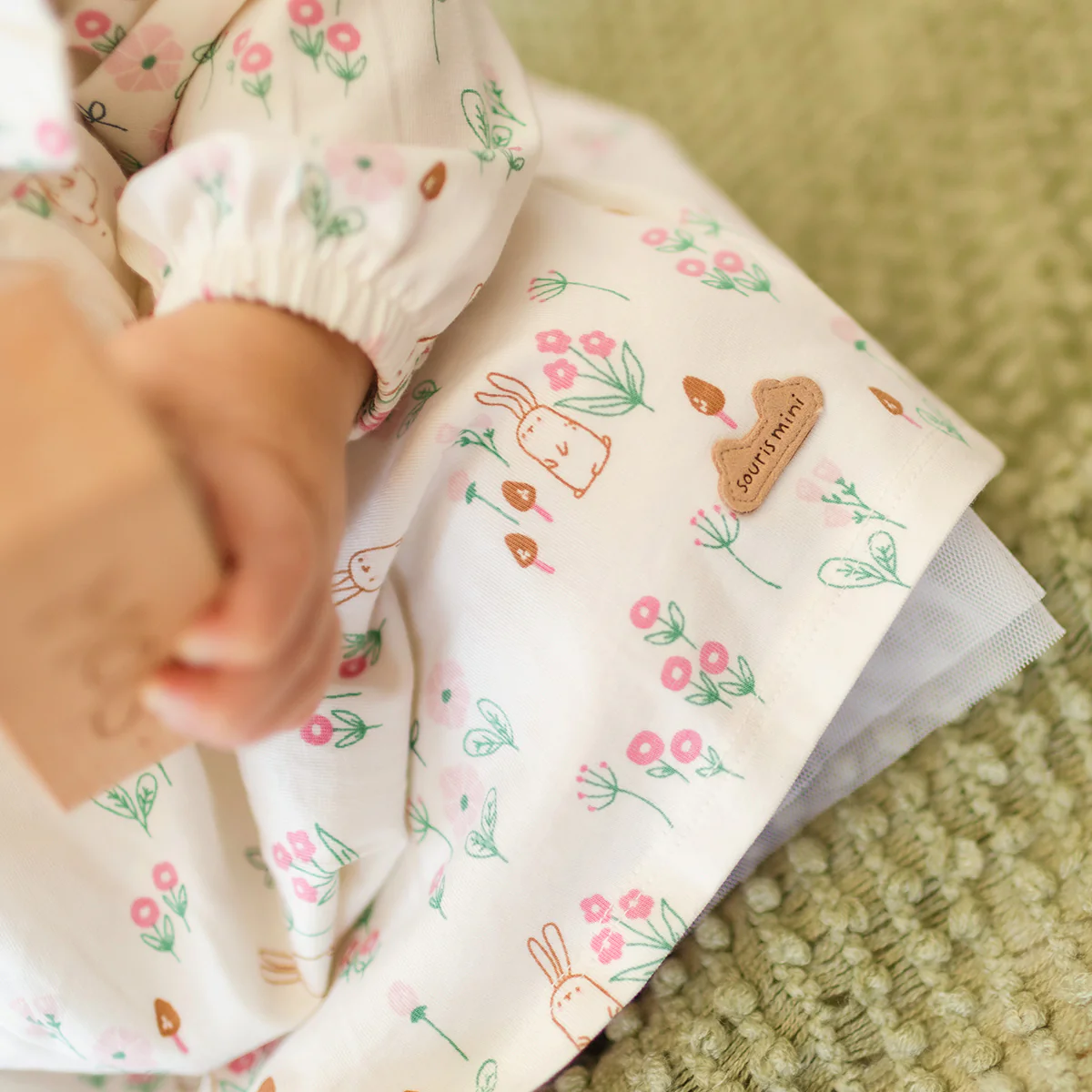 Robe crème à motifs, naissance - Image 5