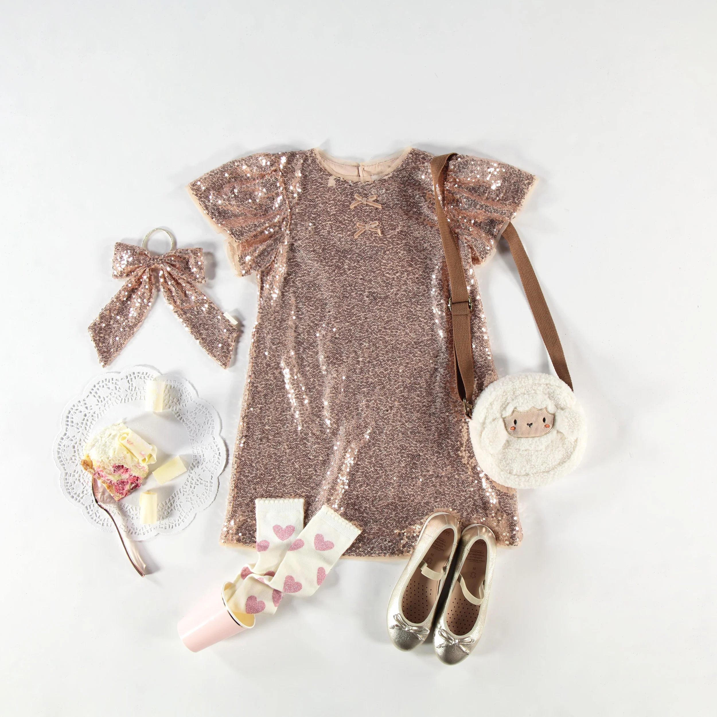 Robe dorée à paillettes, enfant - Image 5