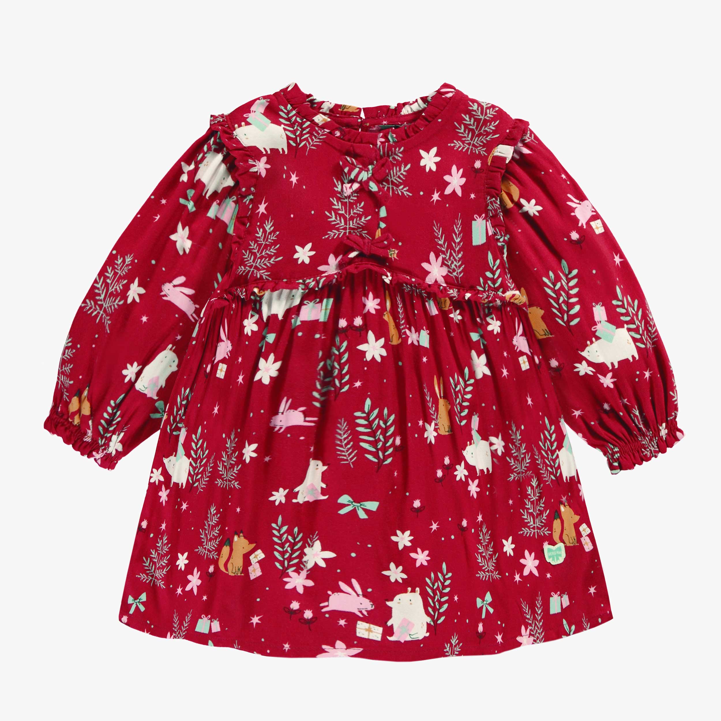 Robe rouge à motifs festifs, bébé