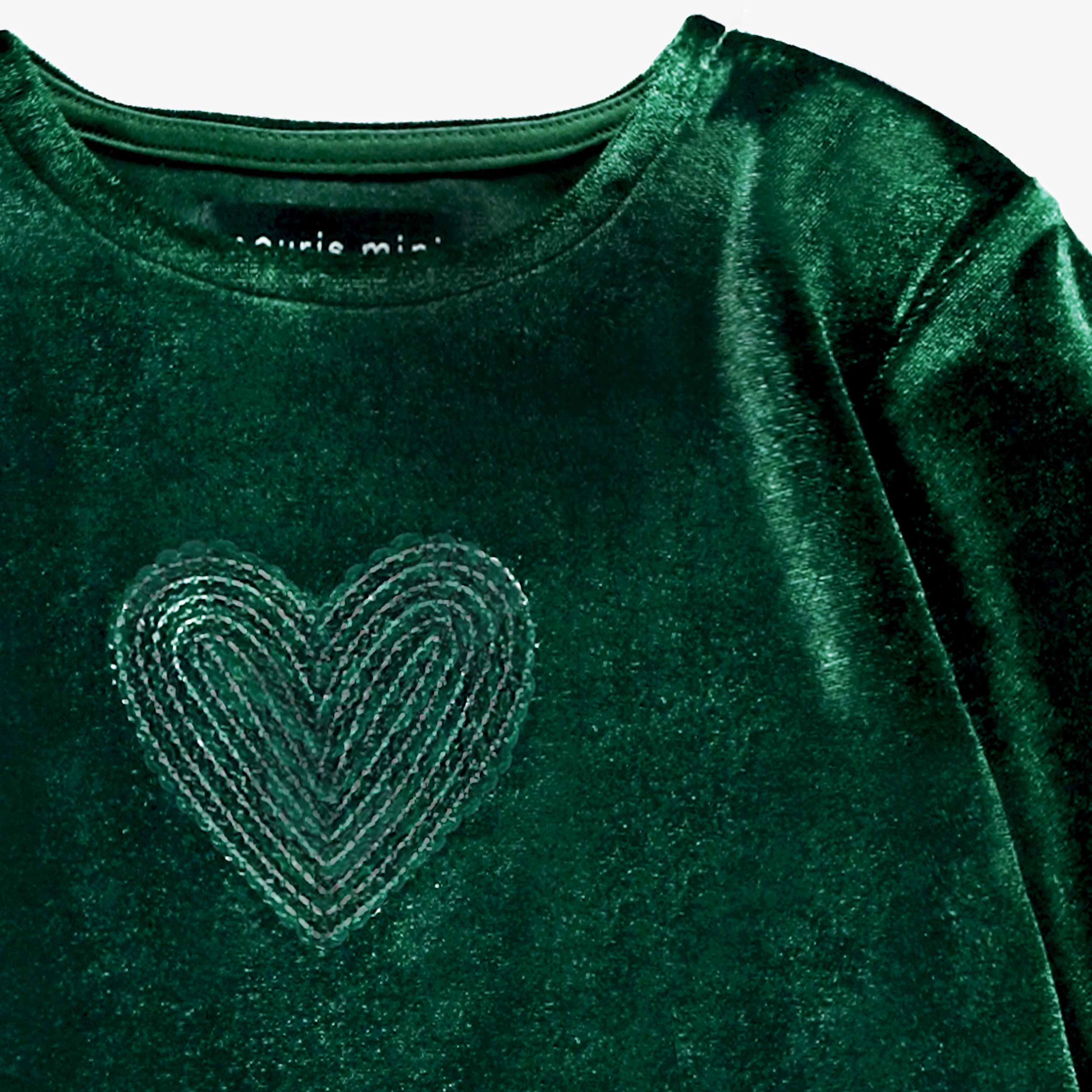 Robe verte en velours et paillettes, enfant - Image 5