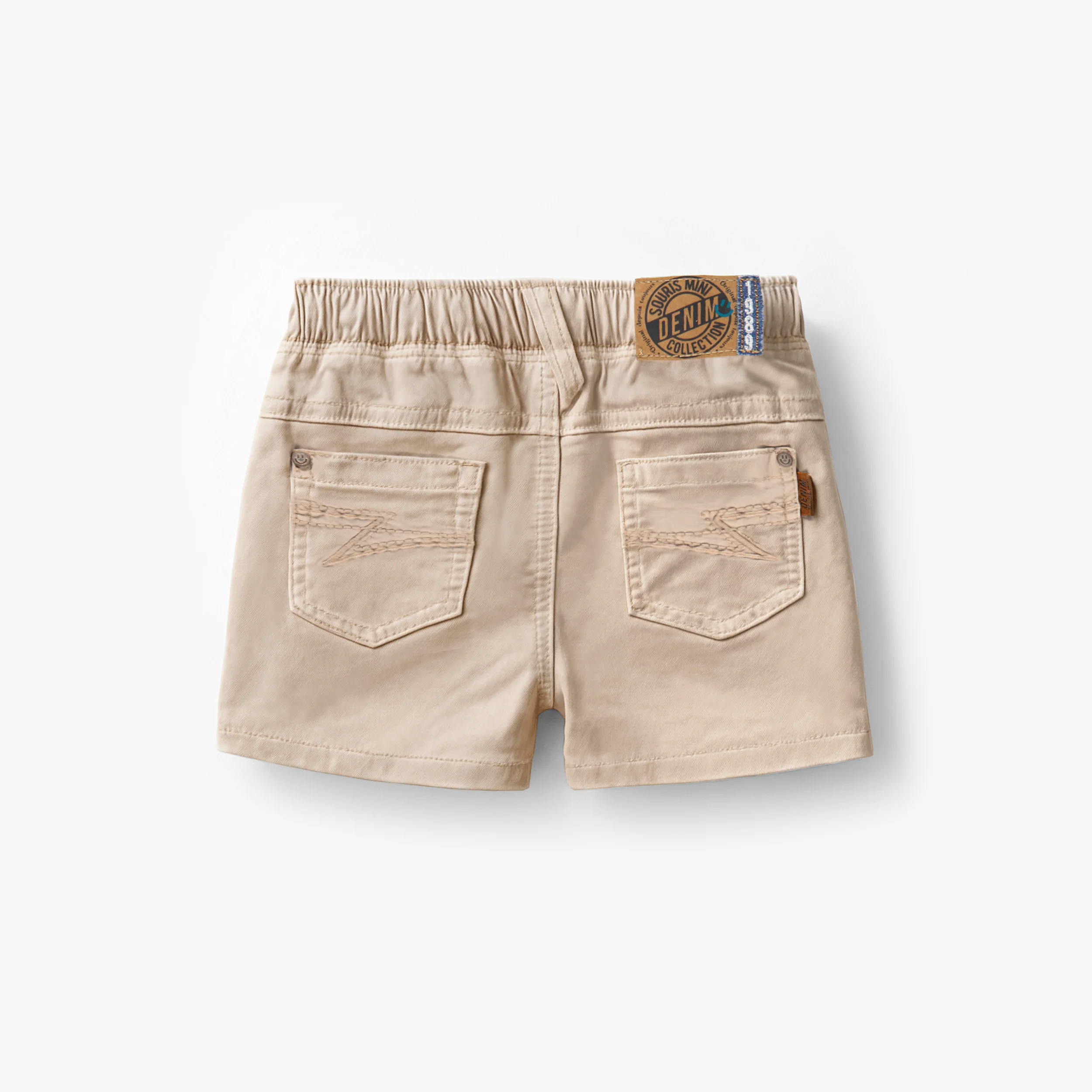 Short beige en denim, bébé - Image 4