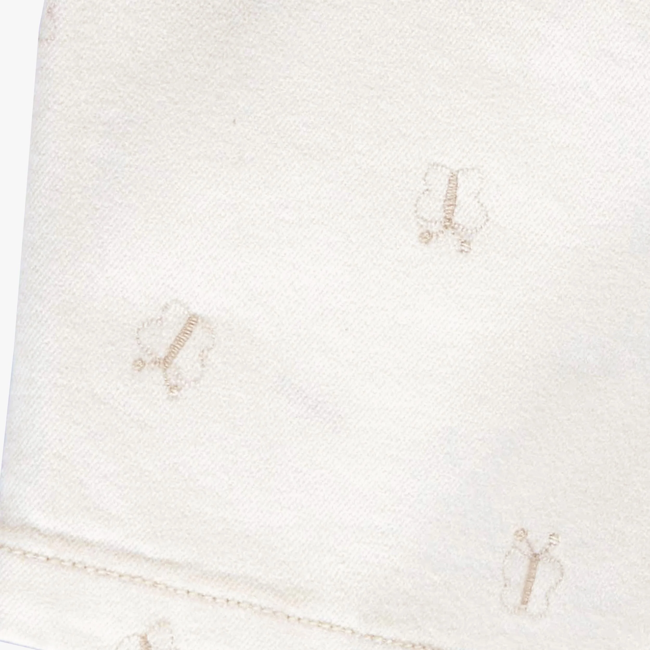 Short crème en denim avec broderies de papillons, bébé - Image 3