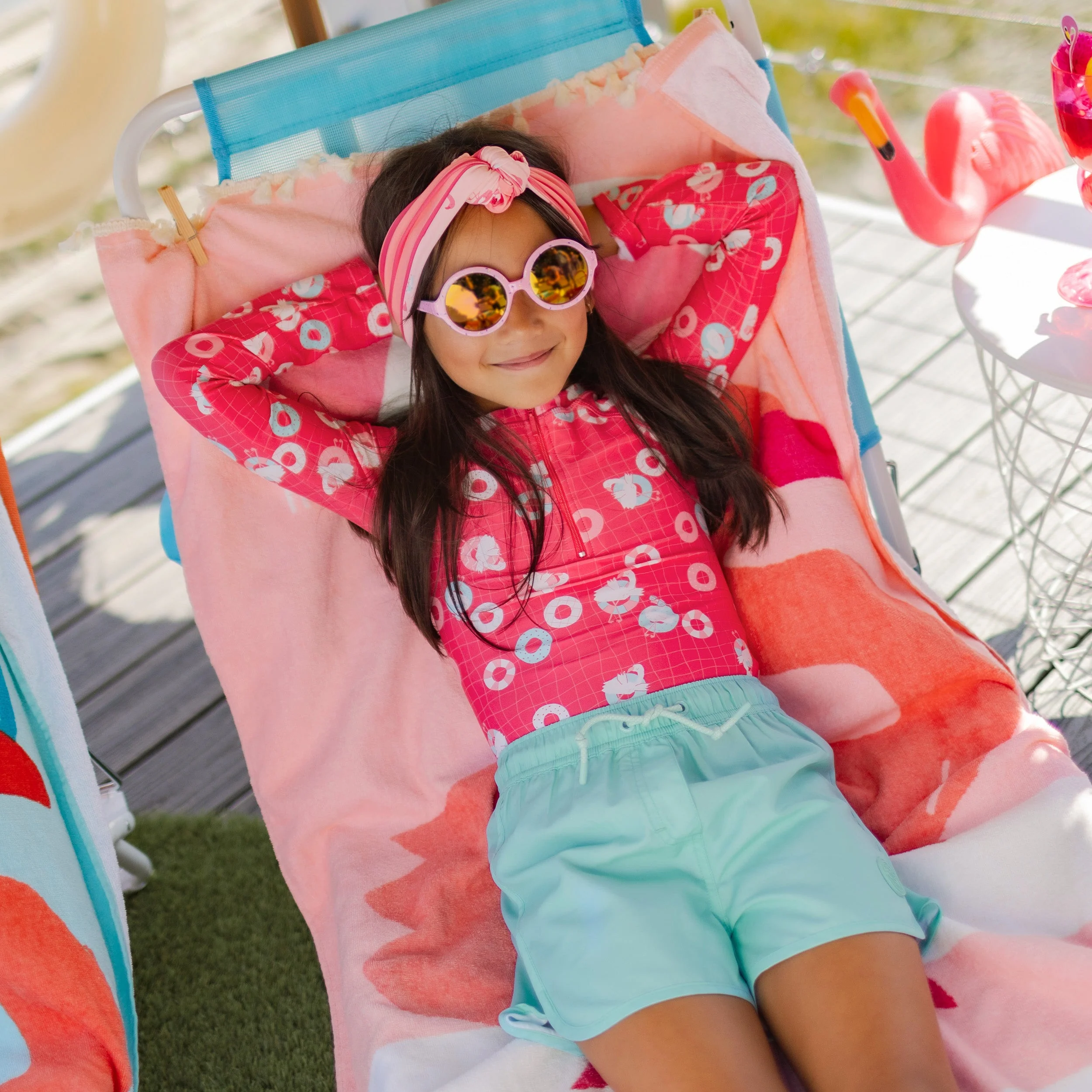 Short de bain turquoise en microfibre au look sportif, enfant - Image 2
