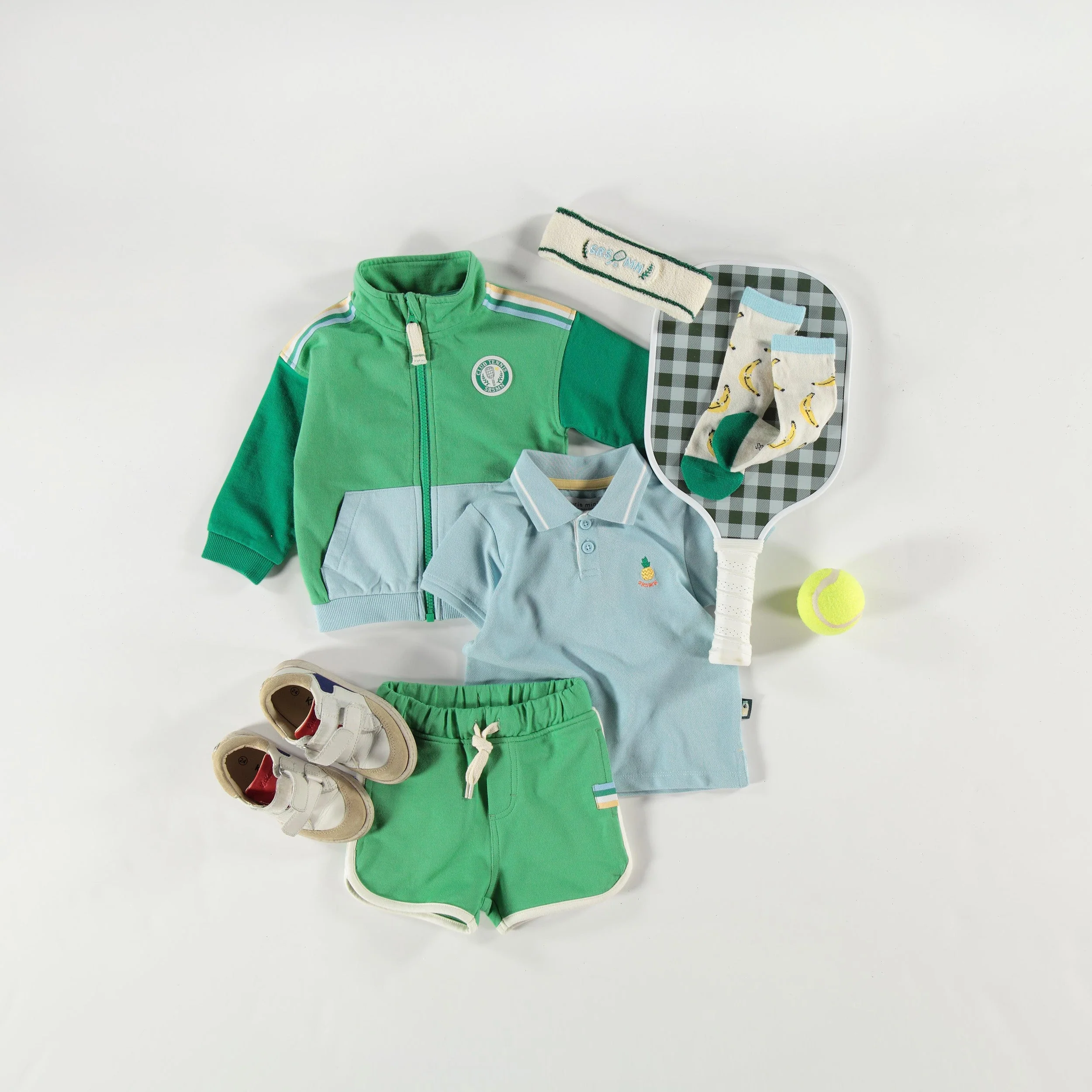 Short vert en coton français, bébé - Image 3