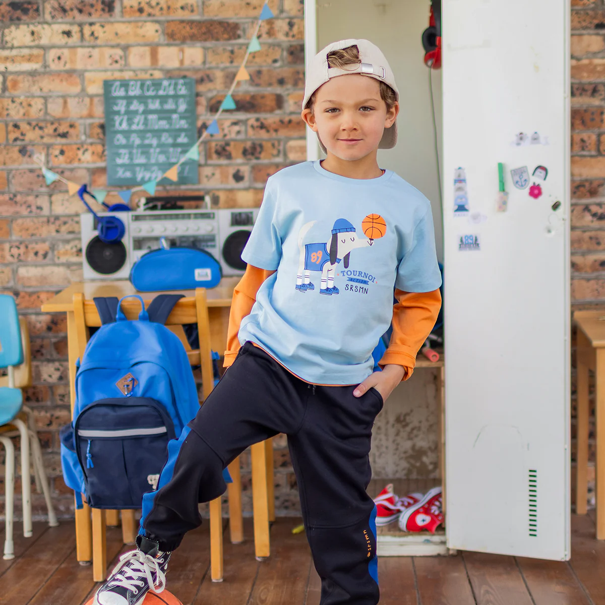 T-shirt bleu avec illustration, enfant - Image 3