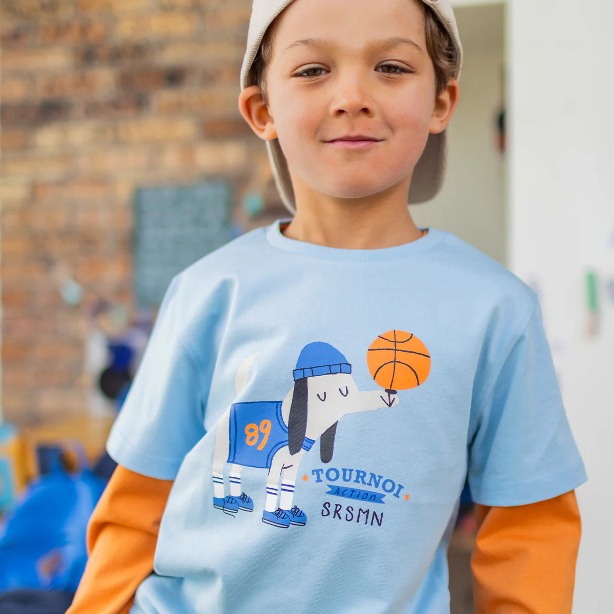 T-shirt bleu avec illustration, enfant - Image 4
